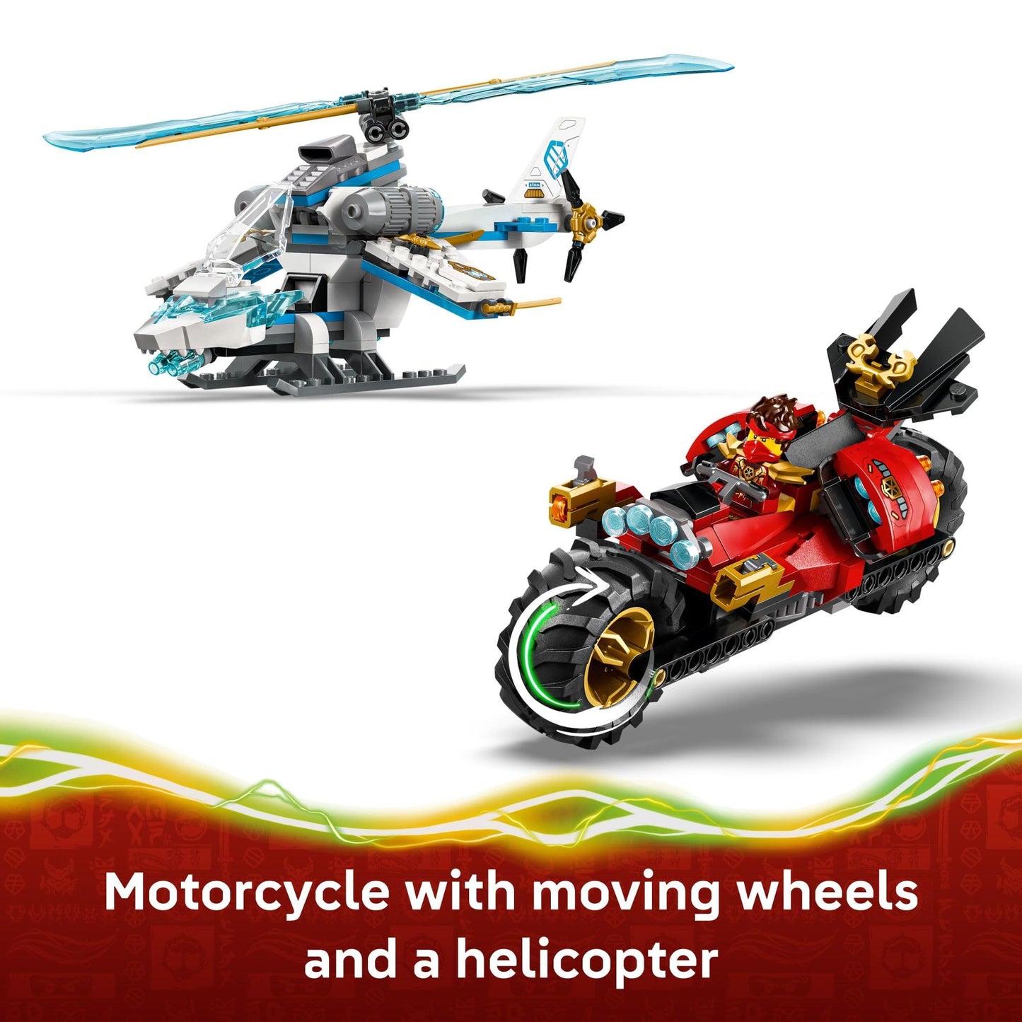 LEGO NINJAGO Ninja Vehicle Tree House Battle (71857) – 642-Piece Playset with 6 Minifigures, Motorcycle & Helicopter