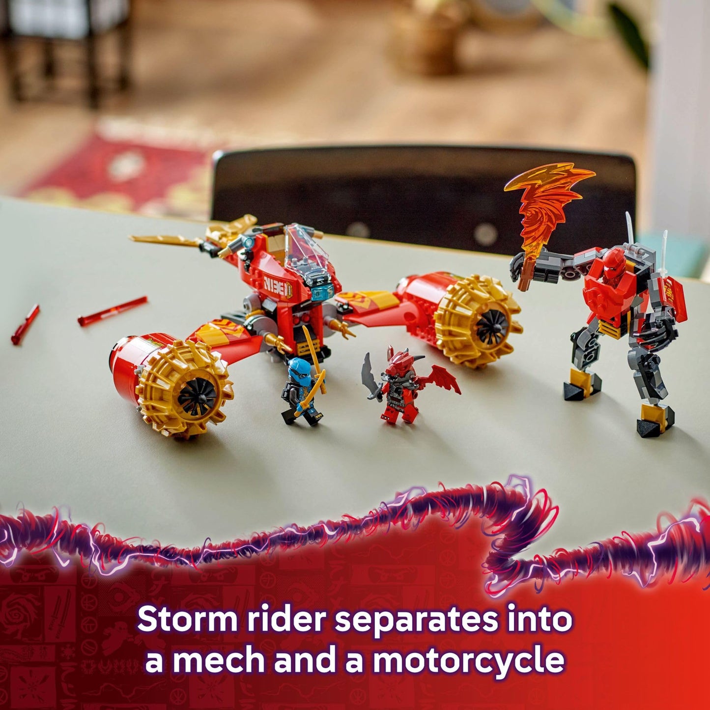 LEGO NINJAGO Kai's Mech Storm Rider 71830 – 333-Piece Set with 3 Minifigures