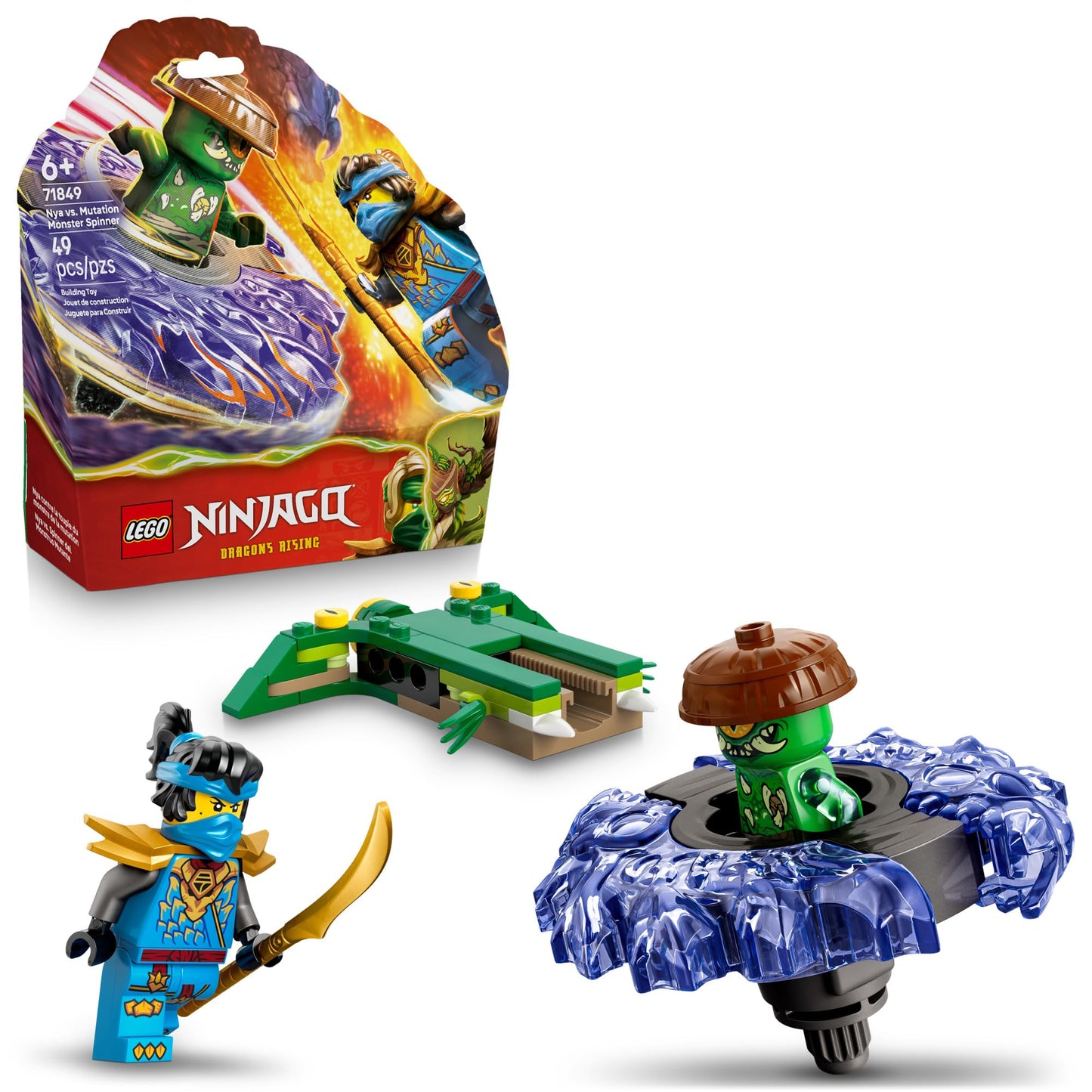 LEGO NINJAGO Nya vs Mutation Monster Spinner 71849 – 49-Piece Ninja Toy for Kids 6+