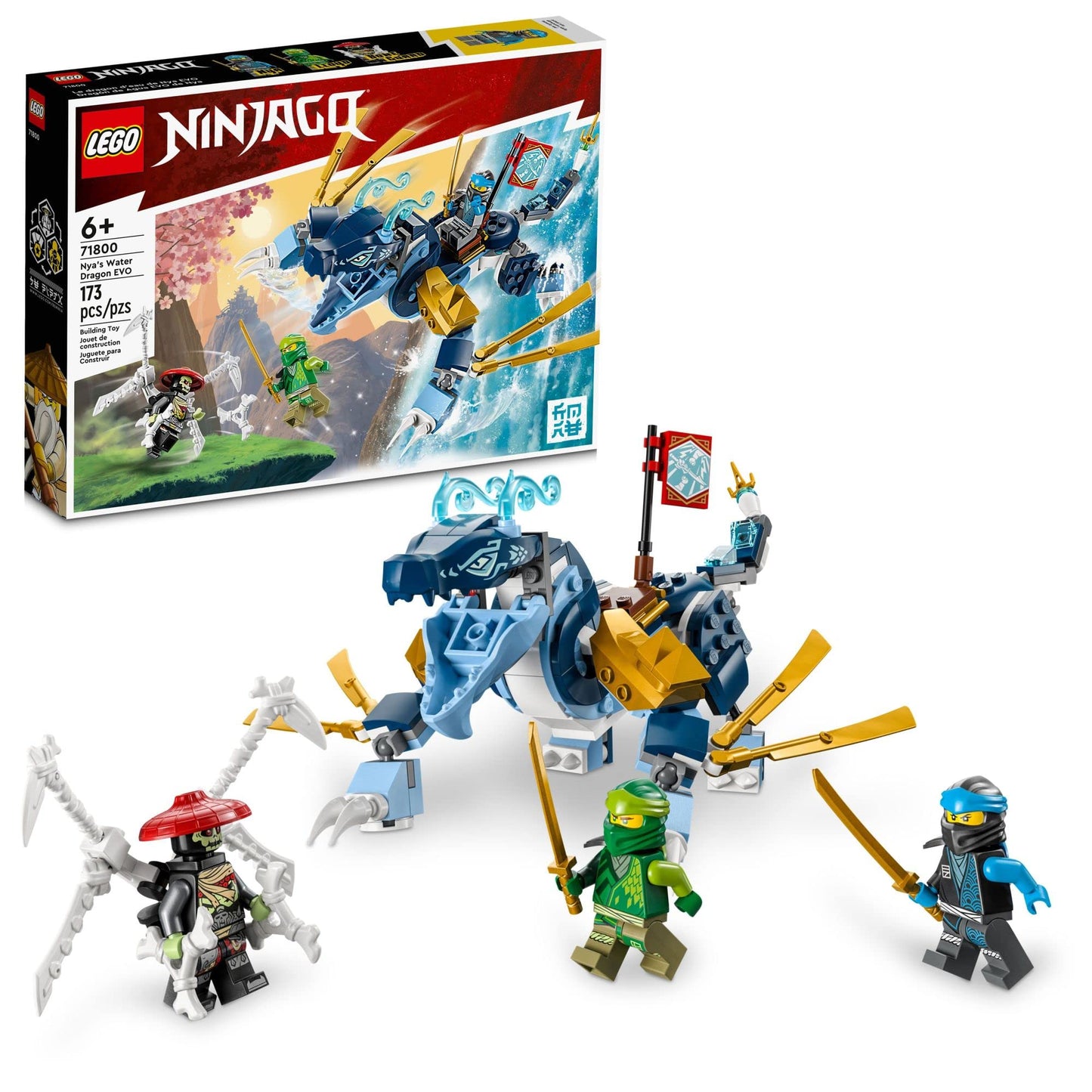LEGO NINJAGO Nya’s Water Dragon EVO 71800 – Buildable Dragon Toy for Kids 6+