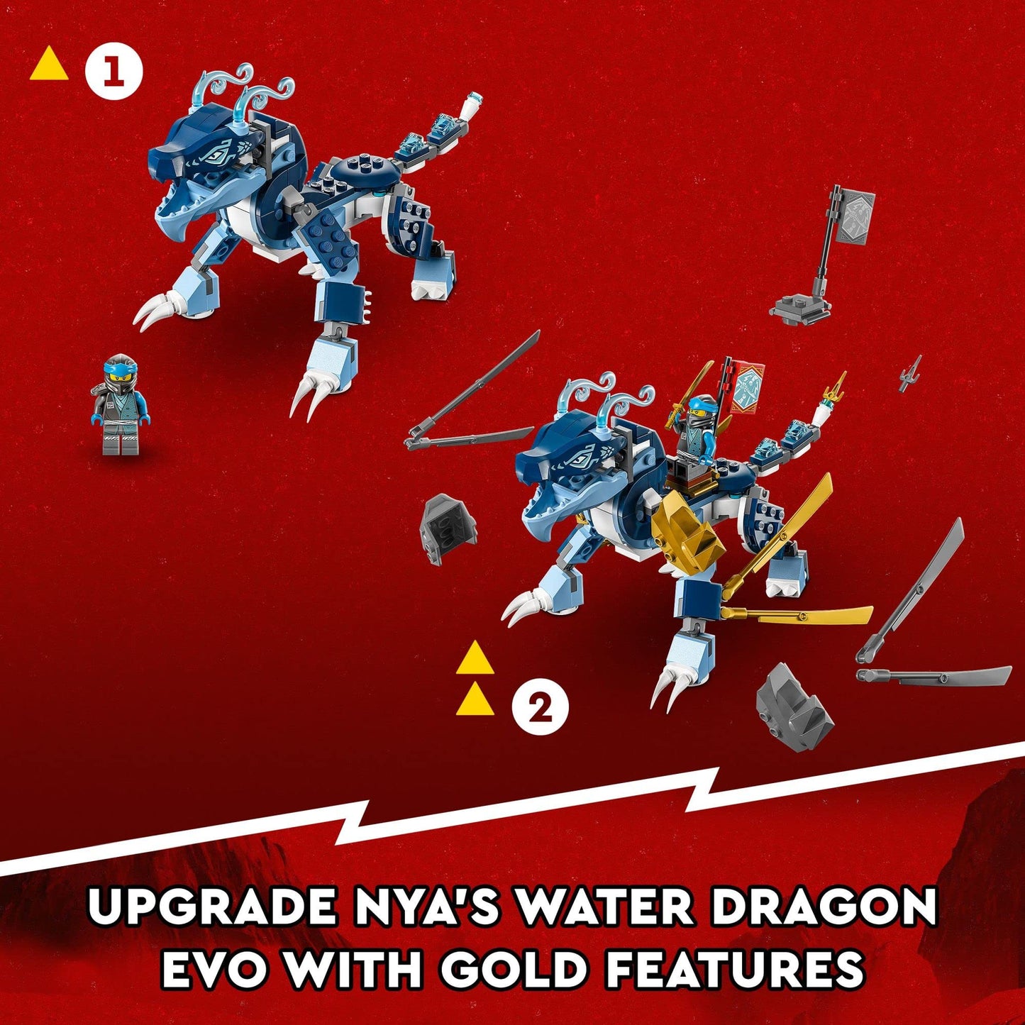 LEGO NINJAGO Nya’s Water Dragon EVO 71800 – Buildable Dragon Toy for Kids 6+