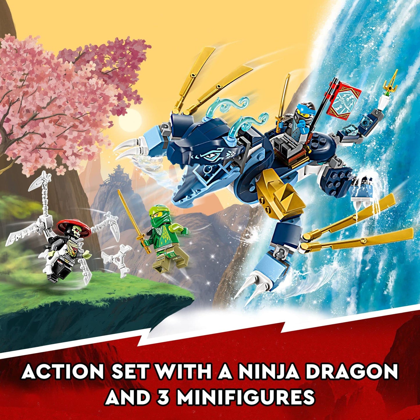 LEGO NINJAGO Nya’s Water Dragon EVO 71800 – Buildable Dragon Toy for Kids 6+