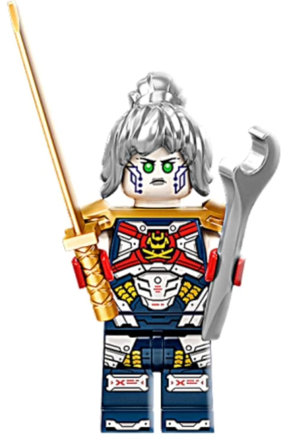 LEGO Ninjago PIXAL Minifigure with Wrench & Gold Katana | Authentic LEGO Figure