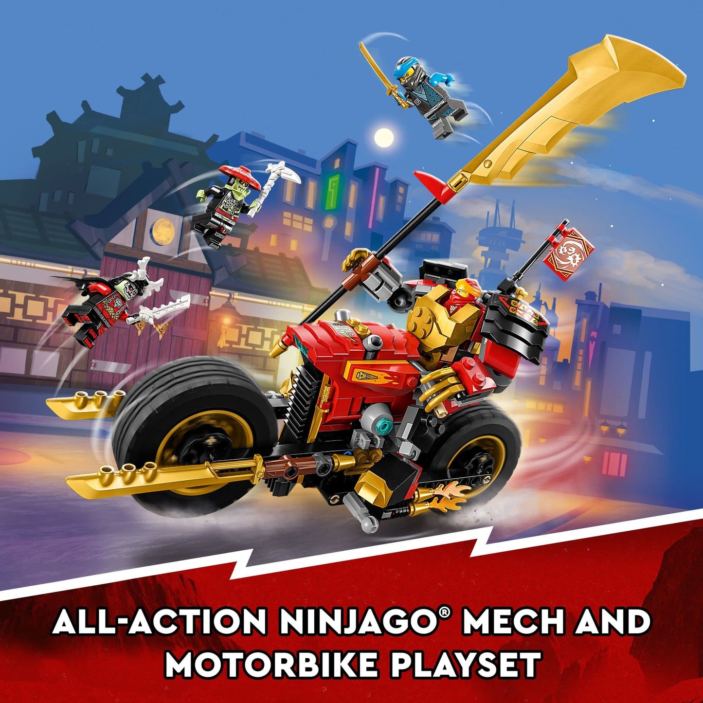 LEGO NINJAGO Kai’s Mech Rider EVO 71783 – Upgradable Ninja Motorbike & Minifigures