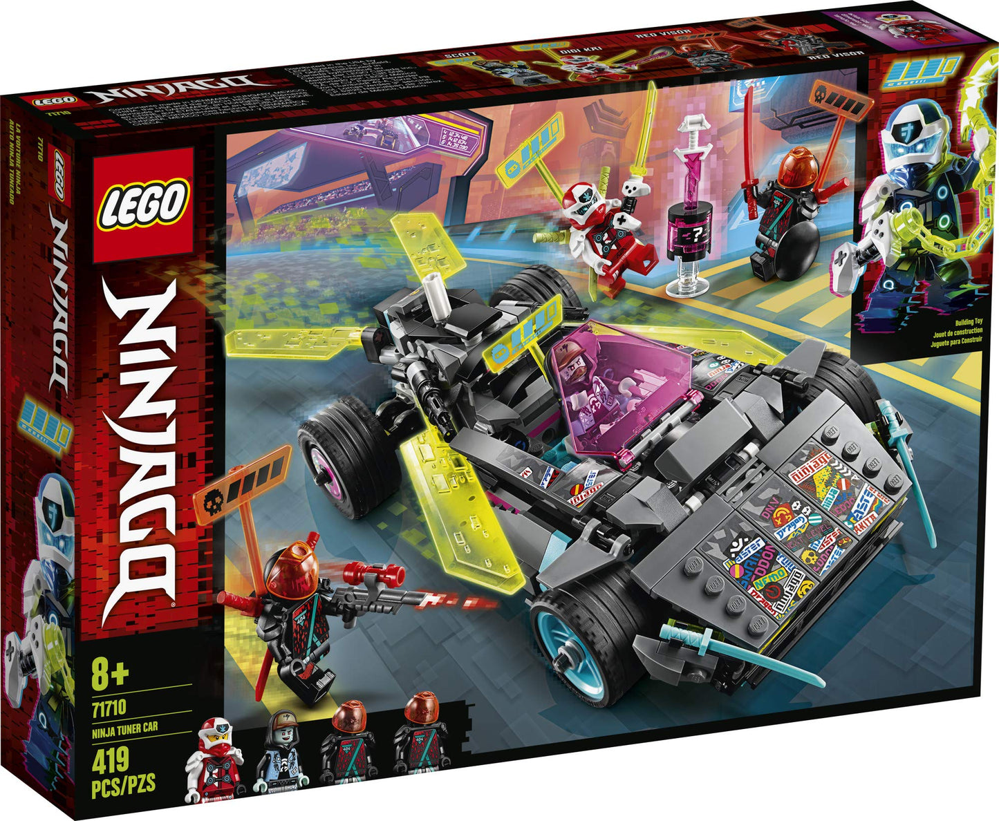 LEGO NINJAGO Ninja Tuner Car 71710 – 419-Piece Building Set for Kids