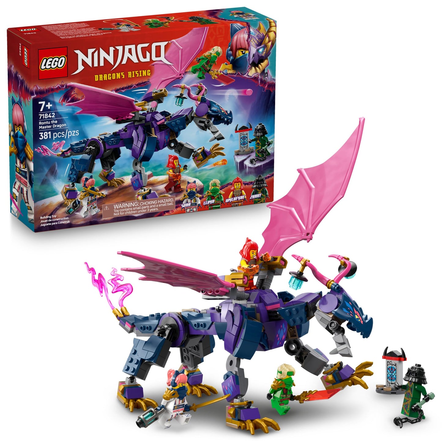 LEGO NINJAGO Rontu Master Dragon 71842 – Dragons Rising Building Kit with 4 Minifigures