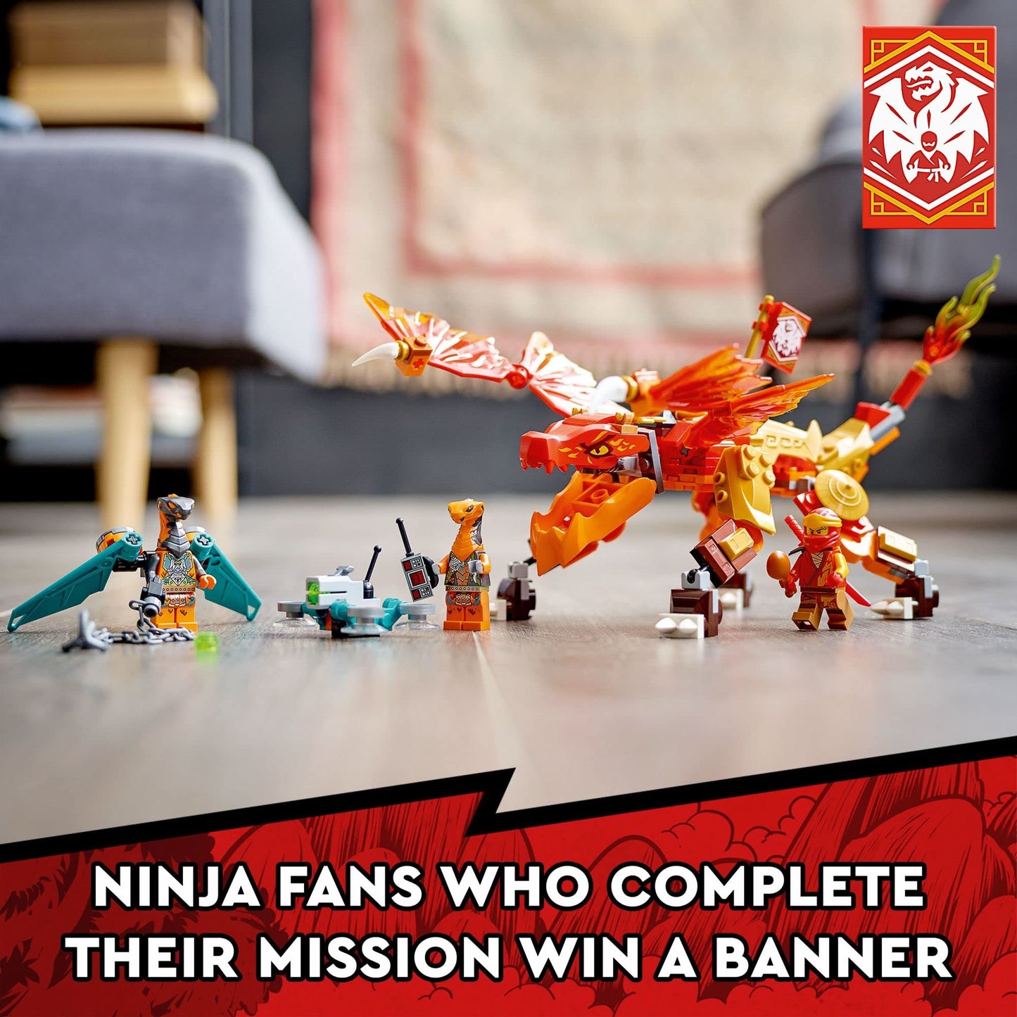 LEGO NINJAGO Kai’s Fire Dragon EVO 71762 – Action Dragon Toy with Kai & Snake Warriors