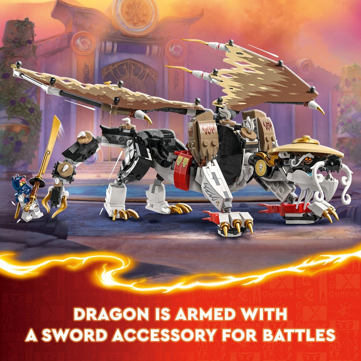 LEGO NINJAGO Egalt The Master Dragon (71809) – 532-Piece Battle Set with 5 Ninja Minifigures