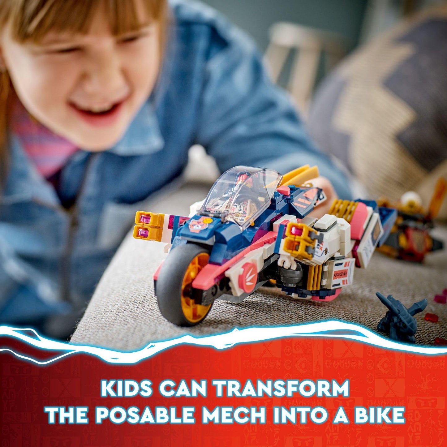LEGO NINJAGO Sora’s Transforming Mech Bike Racer (71792) – 384-Piece Building Toy for Kids Aged 8+