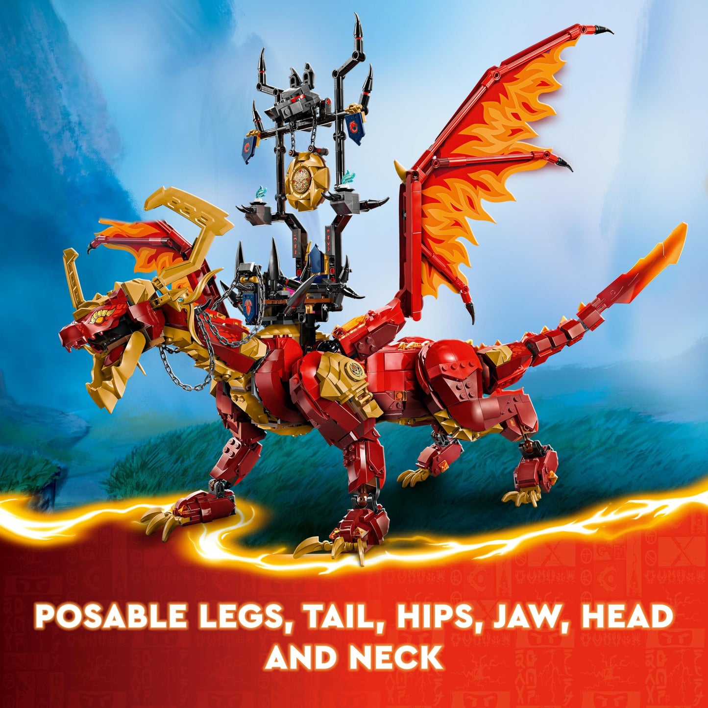 LEGO NINJAGO Source Dragon of Motion 71822 – Big Dragon Playset with 6 Minifigures
