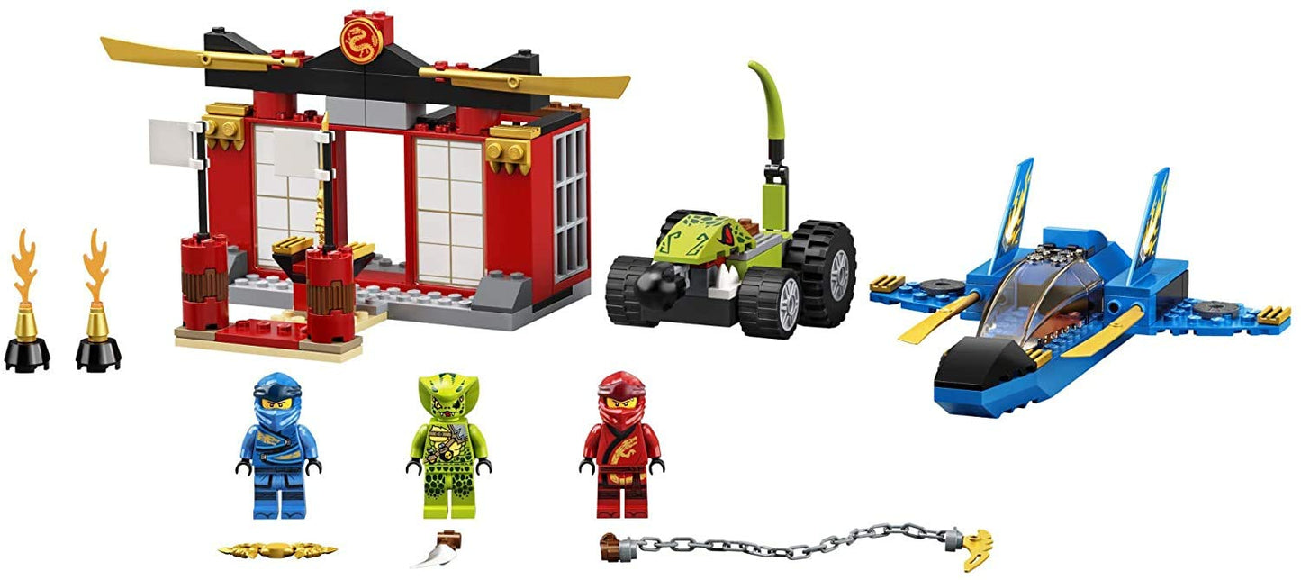 LEGO NINJAGO Legacy Storm Fighter Battle 71703 | 165-Piece Ninja Playset with Kai, Jay & Jail Temple