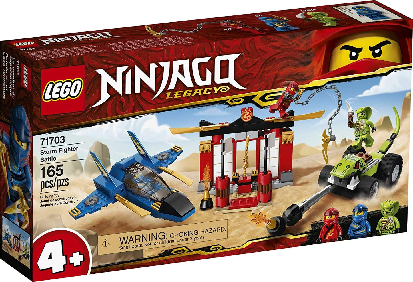 LEGO NINJAGO Legacy Storm Fighter Battle 71703 | 165-Piece Ninja Playset with Kai, Jay & Jail Temple