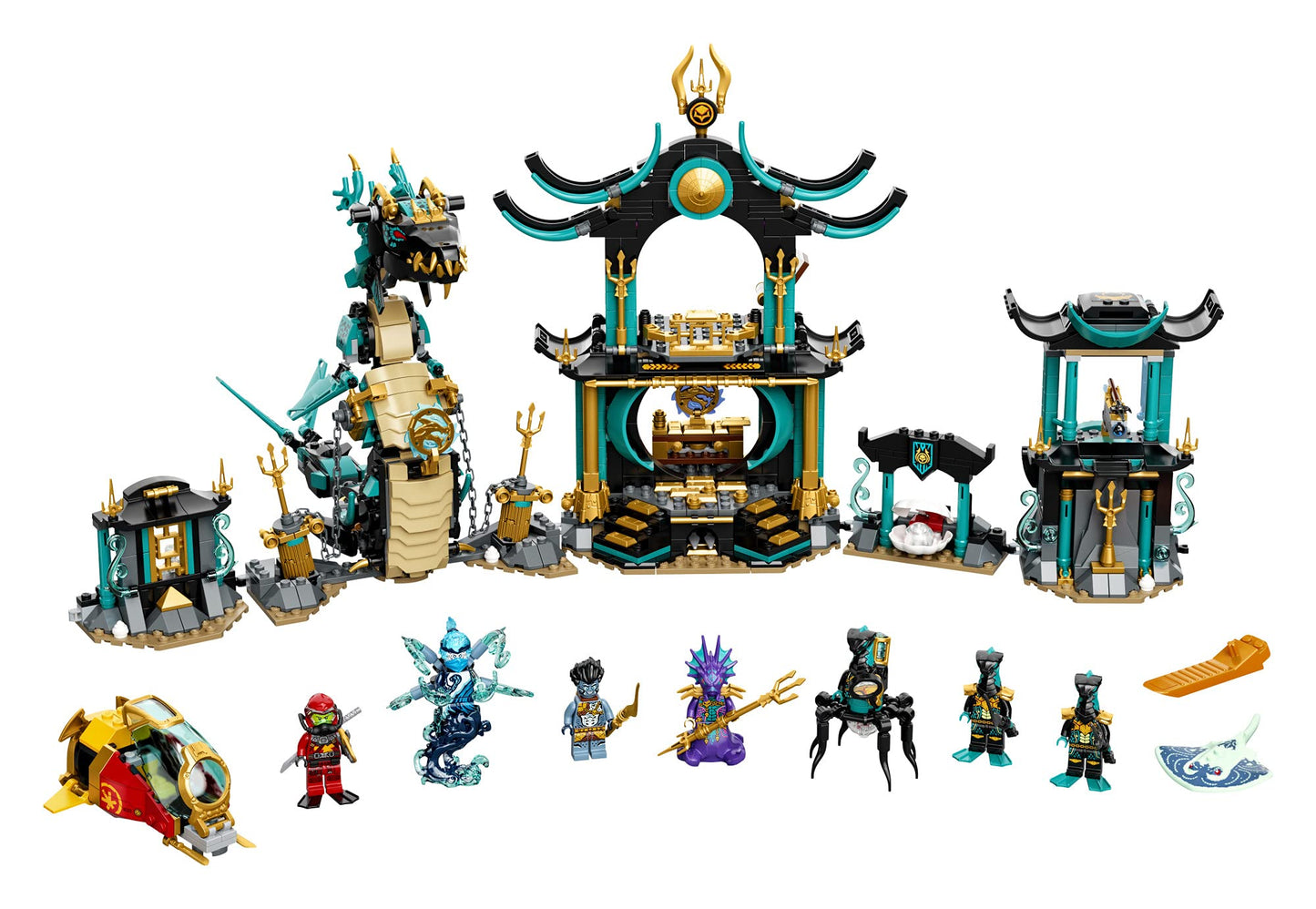 LEGO NINJAGO Temple of the Endless Sea 71755 Building Kit – Underwater Playset with Kai, Wojira, 1,060 Pieces