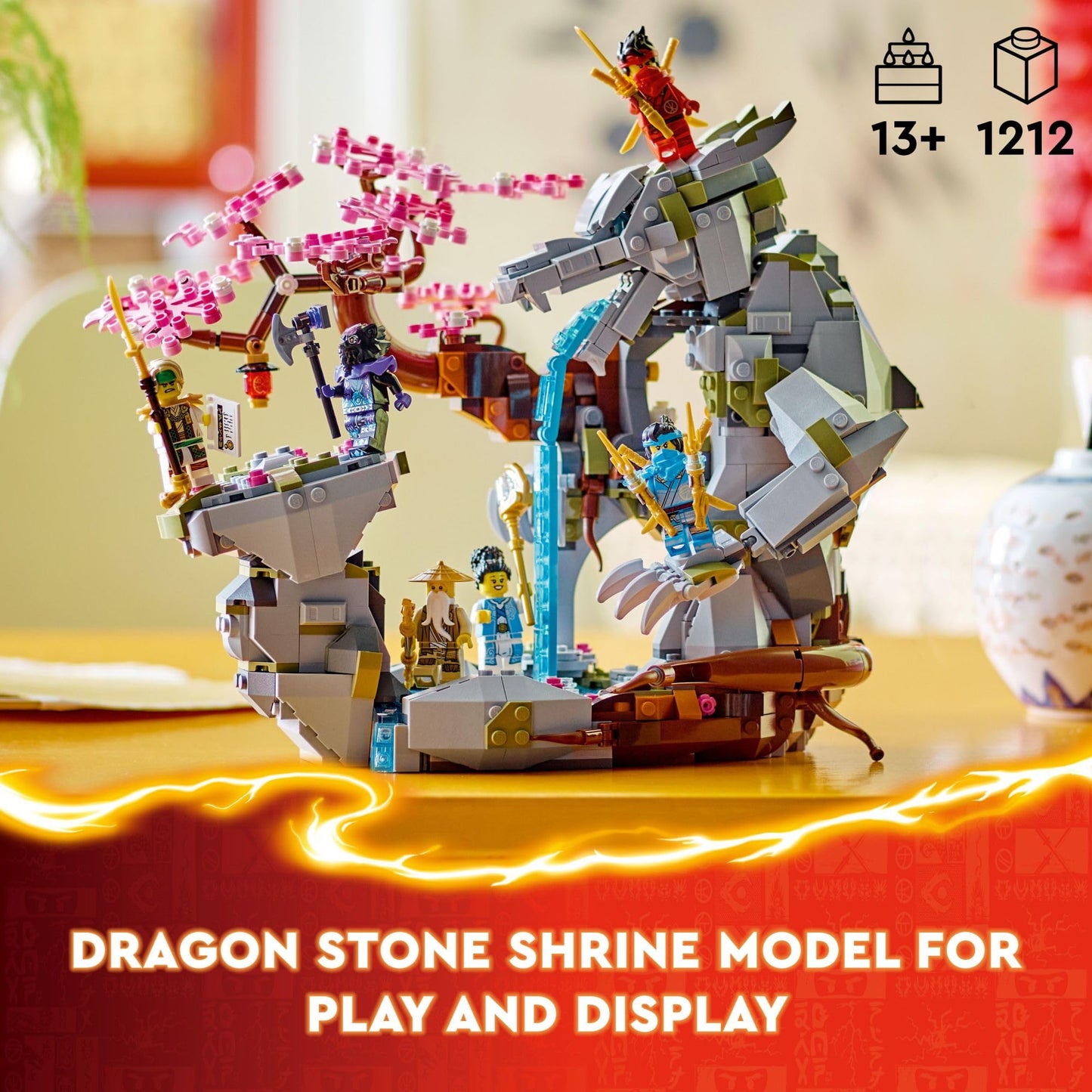 LEGO NINJAGO Dragon Stone Shrine (71819) – 1,212-Piece Ninja Display Set