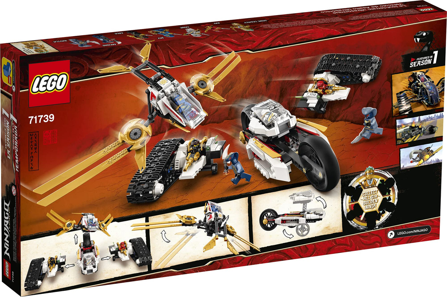 LEGO NINJAGO Legacy Ultra Sonic Raider 71739 – 4-in-1 Ninja Vehicle + 7 Minifigures