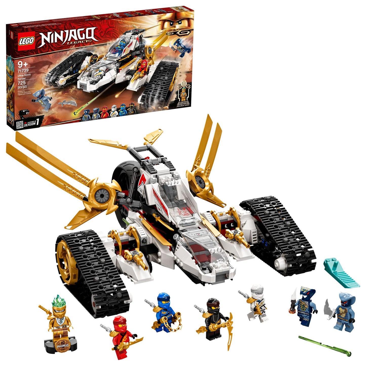 LEGO NINJAGO Legacy Ultra Sonic Raider 71739 – 4-in-1 Ninja Vehicle + 7 Minifigures
