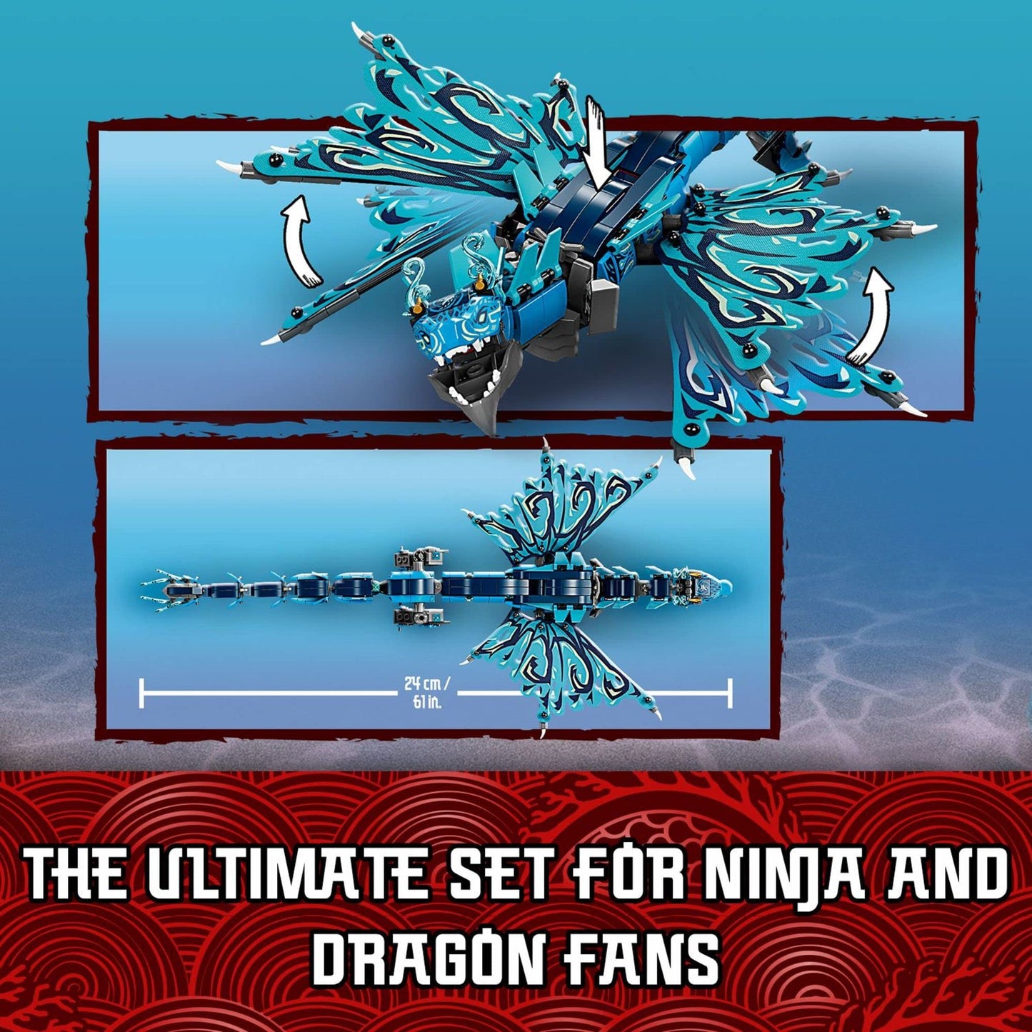 LEGO NINJAGO Water Dragon Toy 71754 – 5 Minifigures & Mini-Sub | Ninja Gifts for 9+