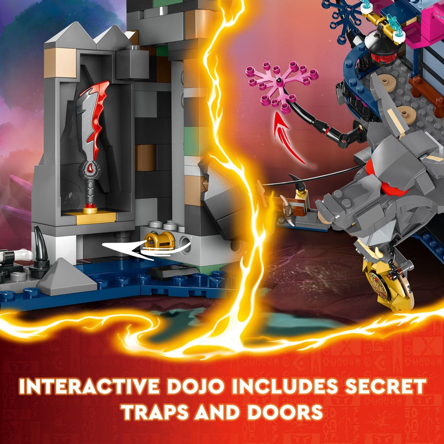 LEGO Ninjago Wolf Mask Shadow Dojo 71813 – 1,190-Piece Ninja Building Toy with 8 Minifigures