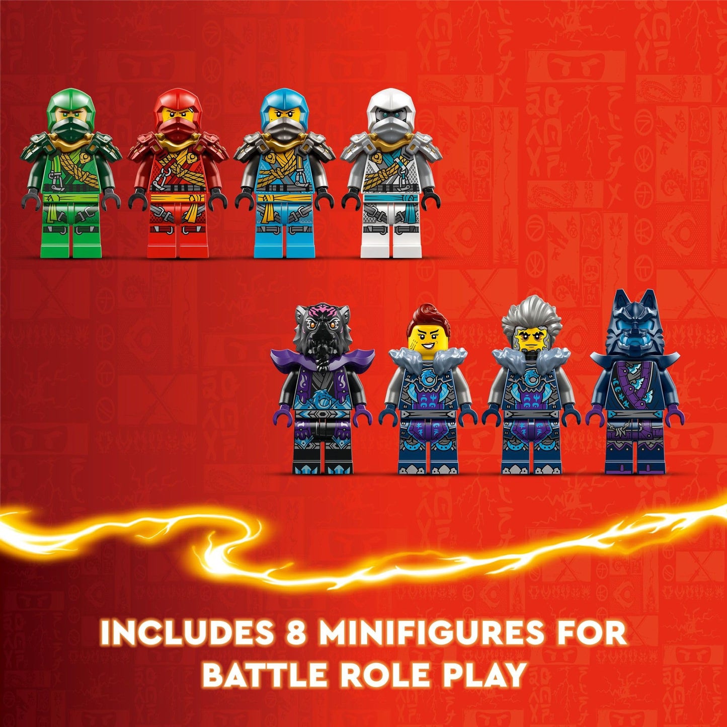 LEGO Ninjago Wolf Mask Shadow Dojo 71813 – 1,190-Piece Ninja Building Toy with 8 Minifigures