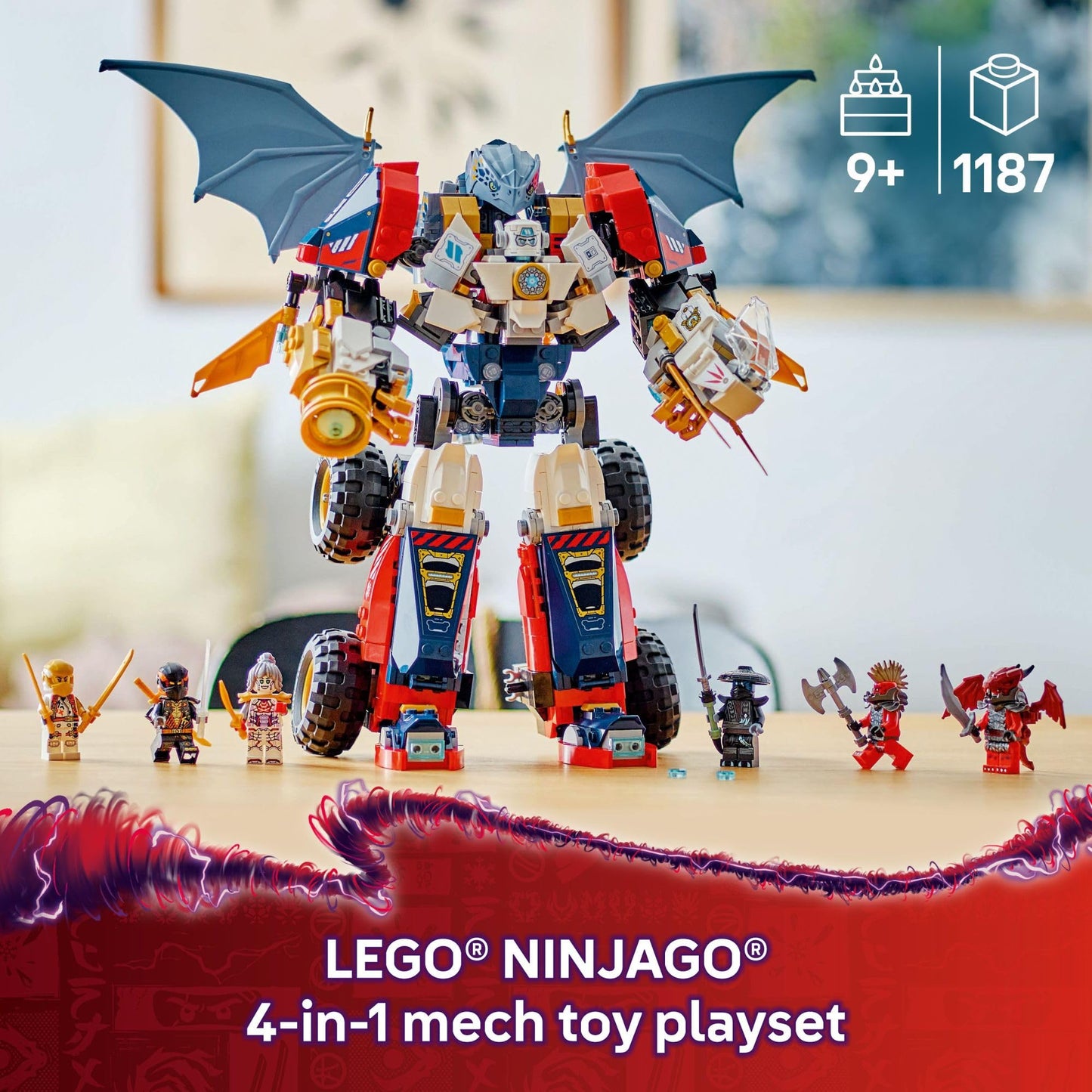 LEGO NINJAGO Zane’s Ultra Combiner Mech 71834 – 4‑in‑1 Building Toy with 6 Minifigures