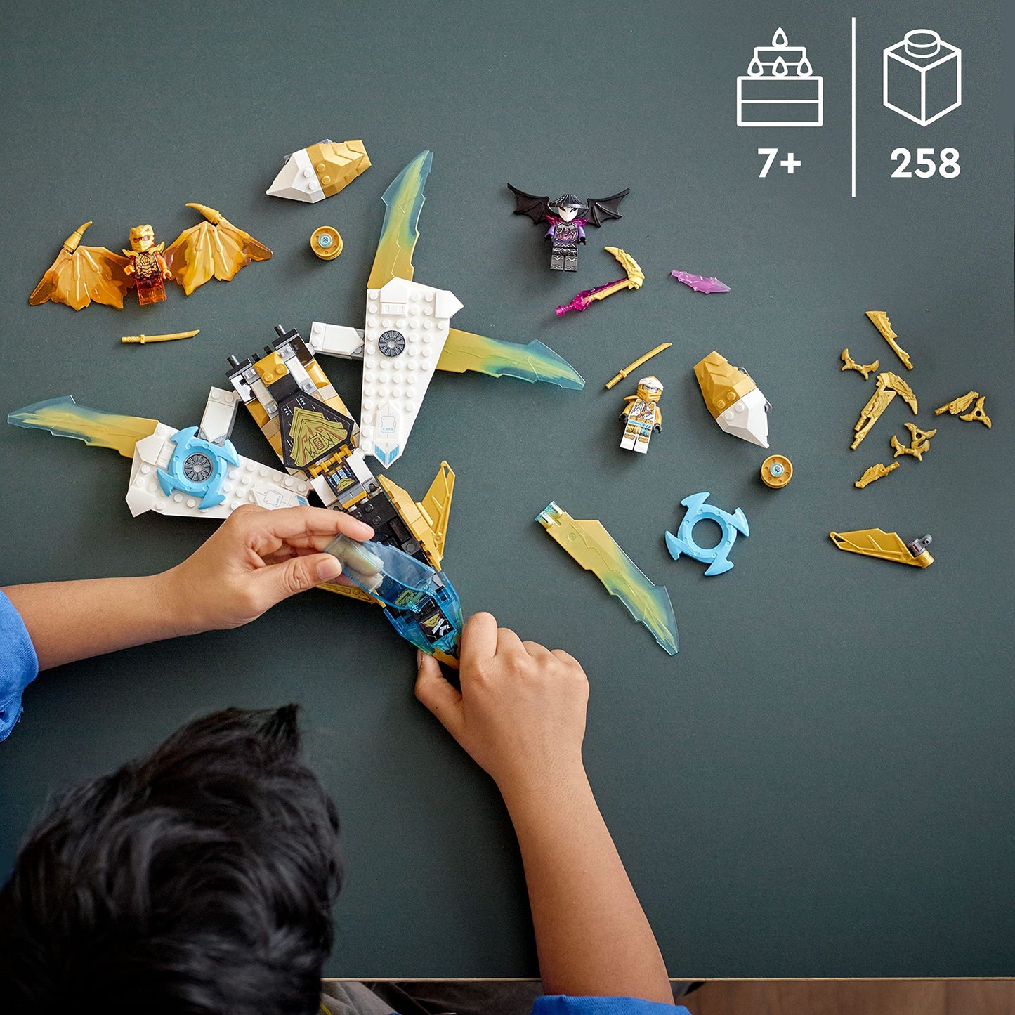 LEGO NINJAGO Zane's Golden Dragon Jet (71770) - 258-Piece Ninja Plane Set for Kids 7+
