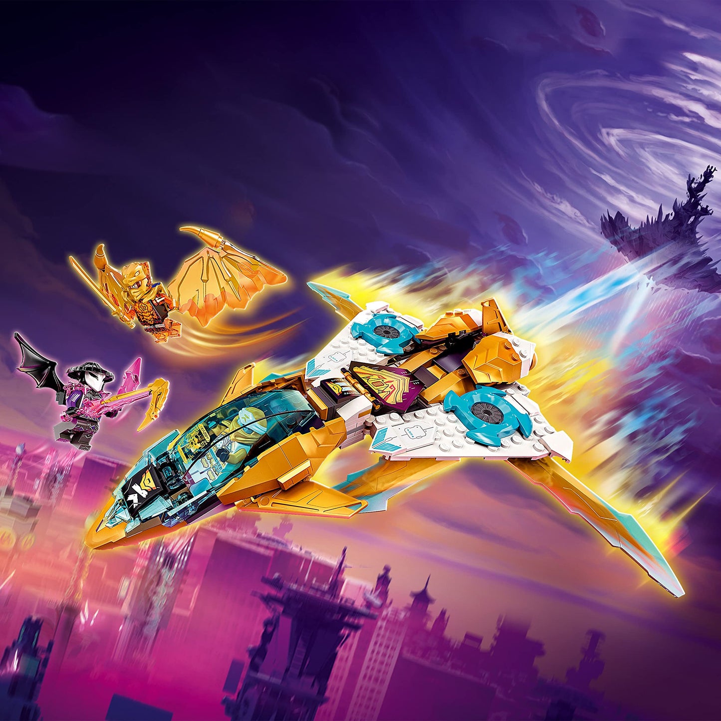 LEGO NINJAGO Zane's Golden Dragon Jet (71770) - 258-Piece Ninja Plane Set for Kids 7+