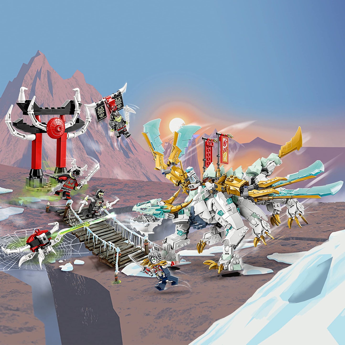 LEGO NINJAGO Zane's Ice Dragon Creature 71786 — 2-in-1 Dragon Toy with 5 Minifigures