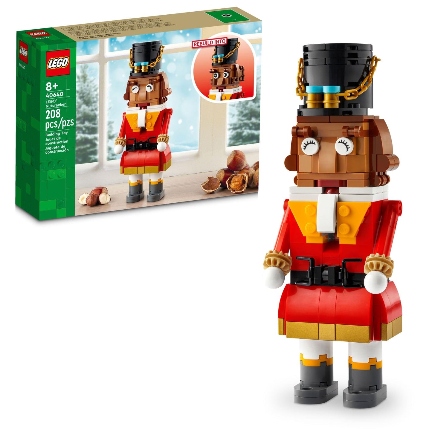 LEGO Nutcracker Christmas Decor 40640 – Moveable Nutcracker Figure for Kids 8+ | Festive Display & Gift Idea