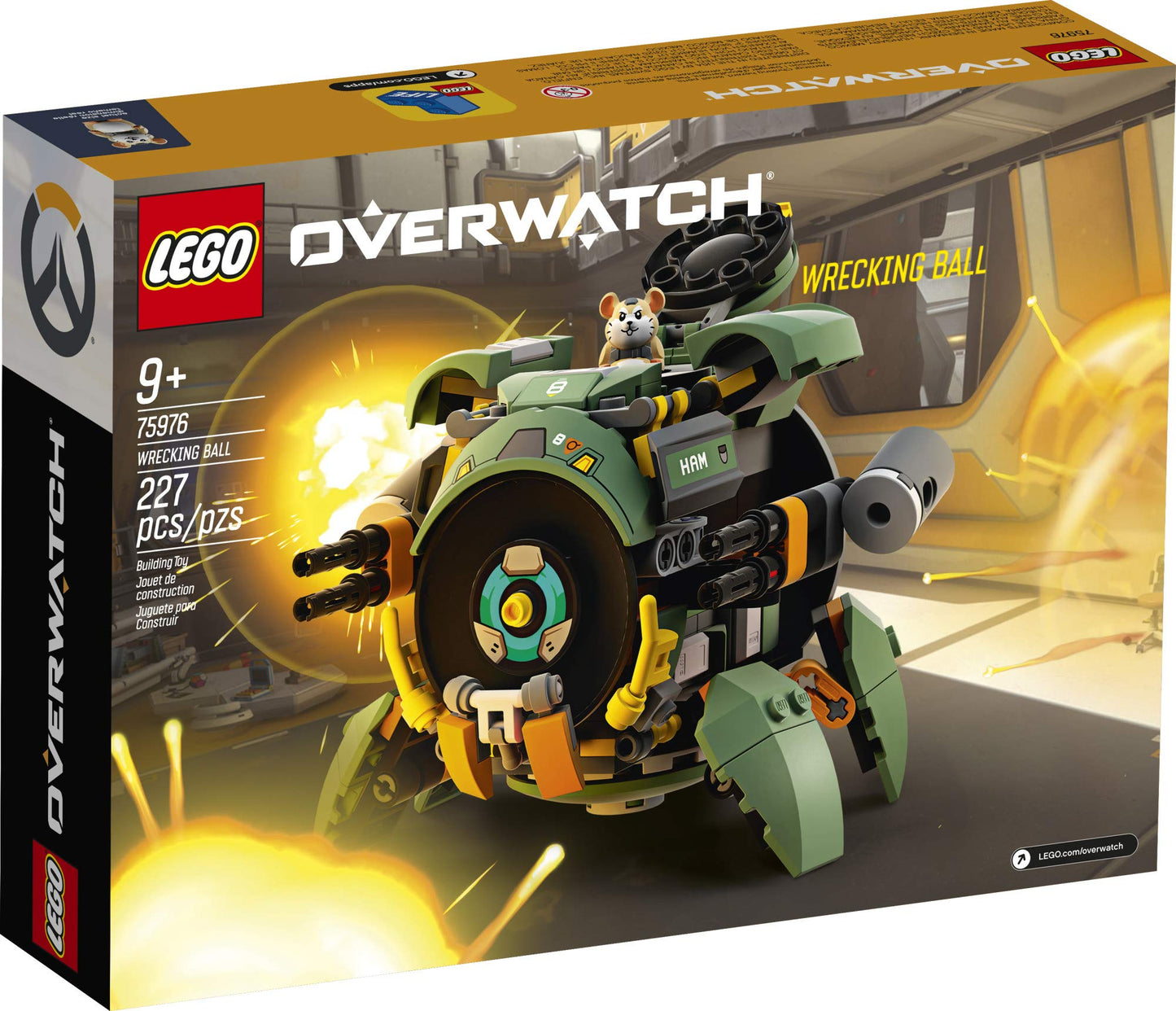 LEGO Overwatch Wrecking Ball 75976 Building Kit – Transforming Mech to Ball, 227 Pieces
