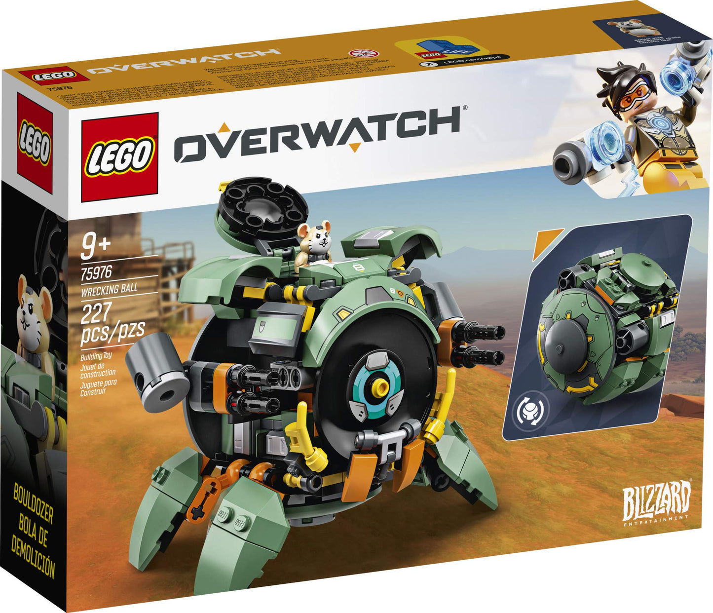 LEGO Overwatch Wrecking Ball 75976 Building Kit – Transforming Mech to Ball, 227 Pieces