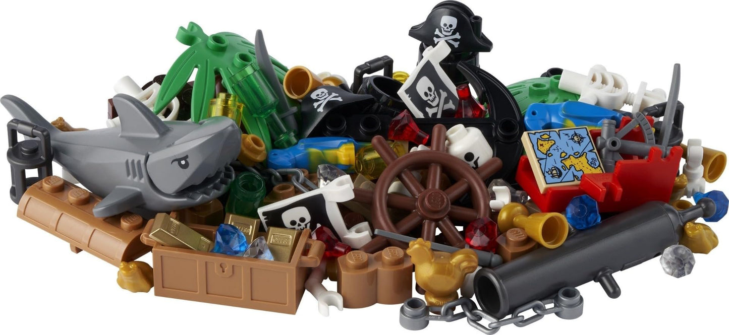 LEGO Pirates and Treasure VIP Add-On Pack 40515 – 103 Pieces (Shark, Skeletons, Treasure Chest) | Ages 6+