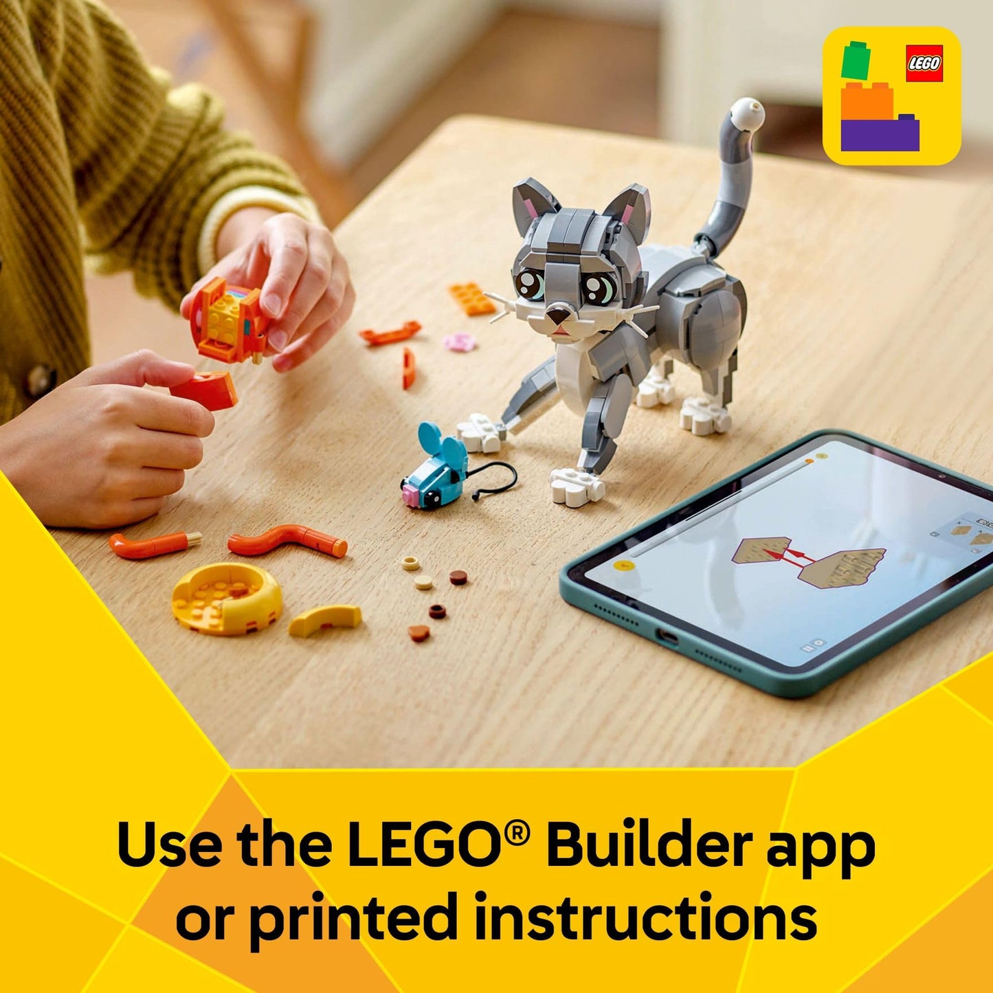 LEGO Creator 3 in 1 Playful Cat Toy 31163 – Build Cat, Dog, or Pigeon (Ages 8+)