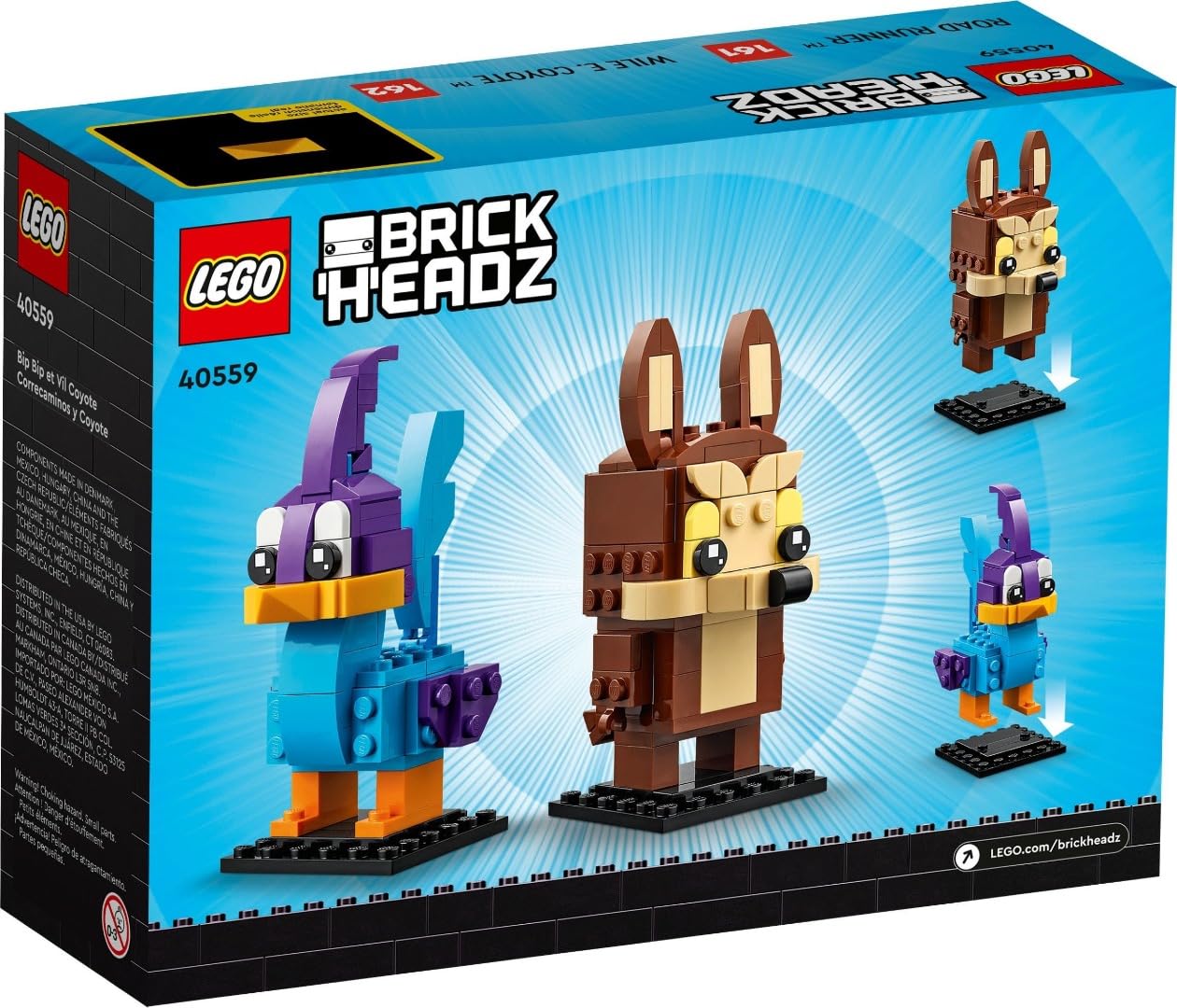 LEGO BrickHeadz 40559 Road Runner and Wile E. Coyote – 323 Pieces
