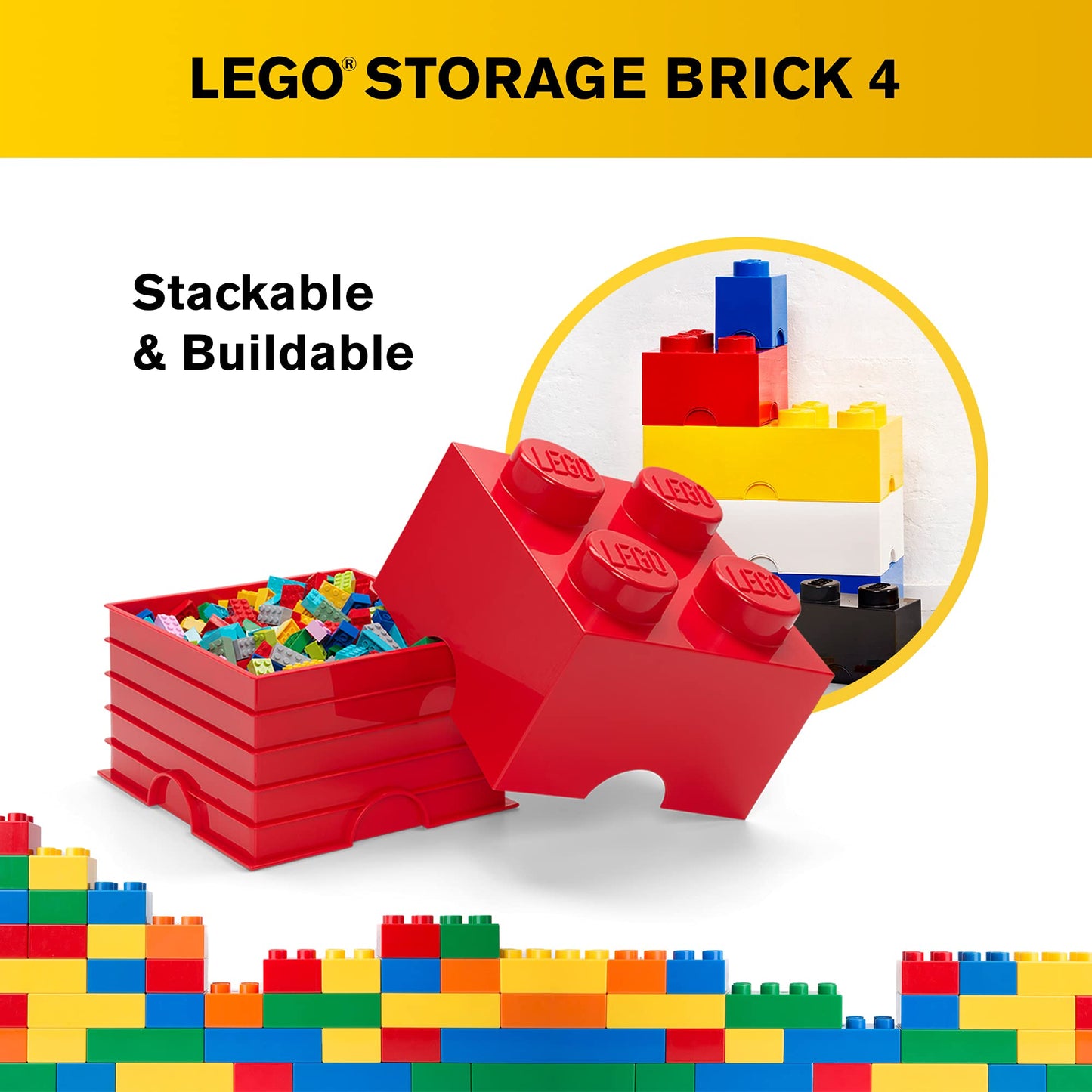 LEGO Room Copenhagen Brick Box 4 – Bright Red | Storage & Play