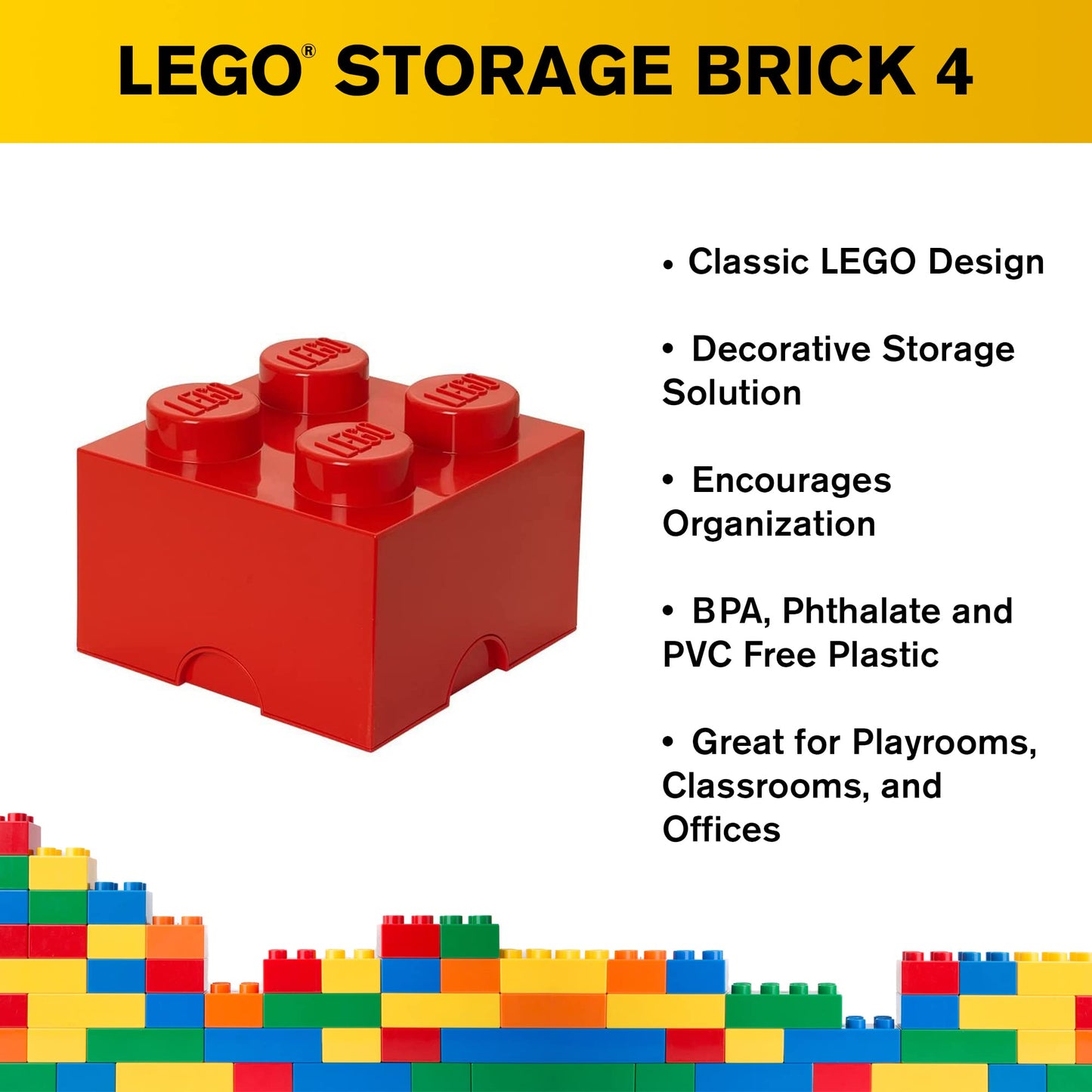 LEGO Room Copenhagen Brick Box 4 – Bright Red | Storage & Play
