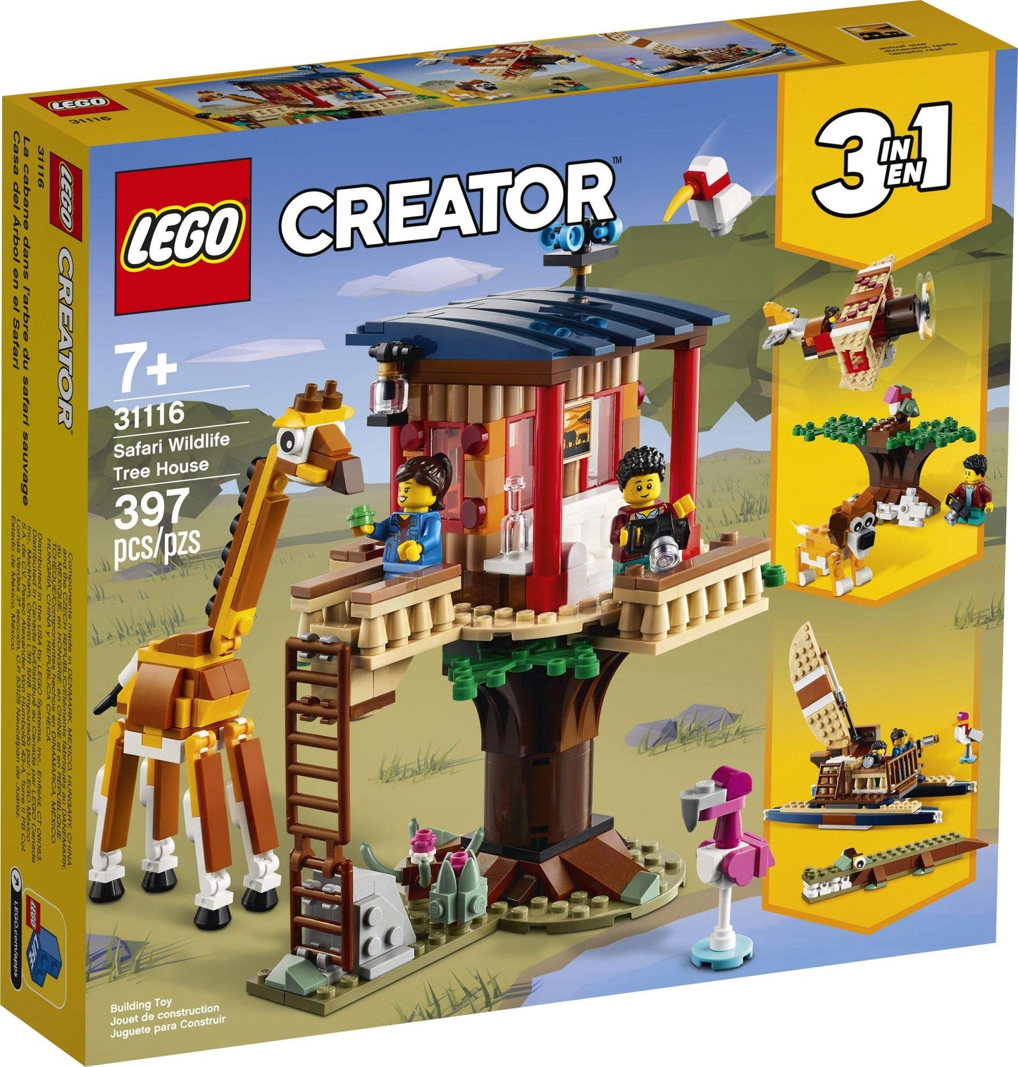 LEGO Creator 3in1 Safari Wildlife Tree House 31116 – 3-in-1 Building Kit