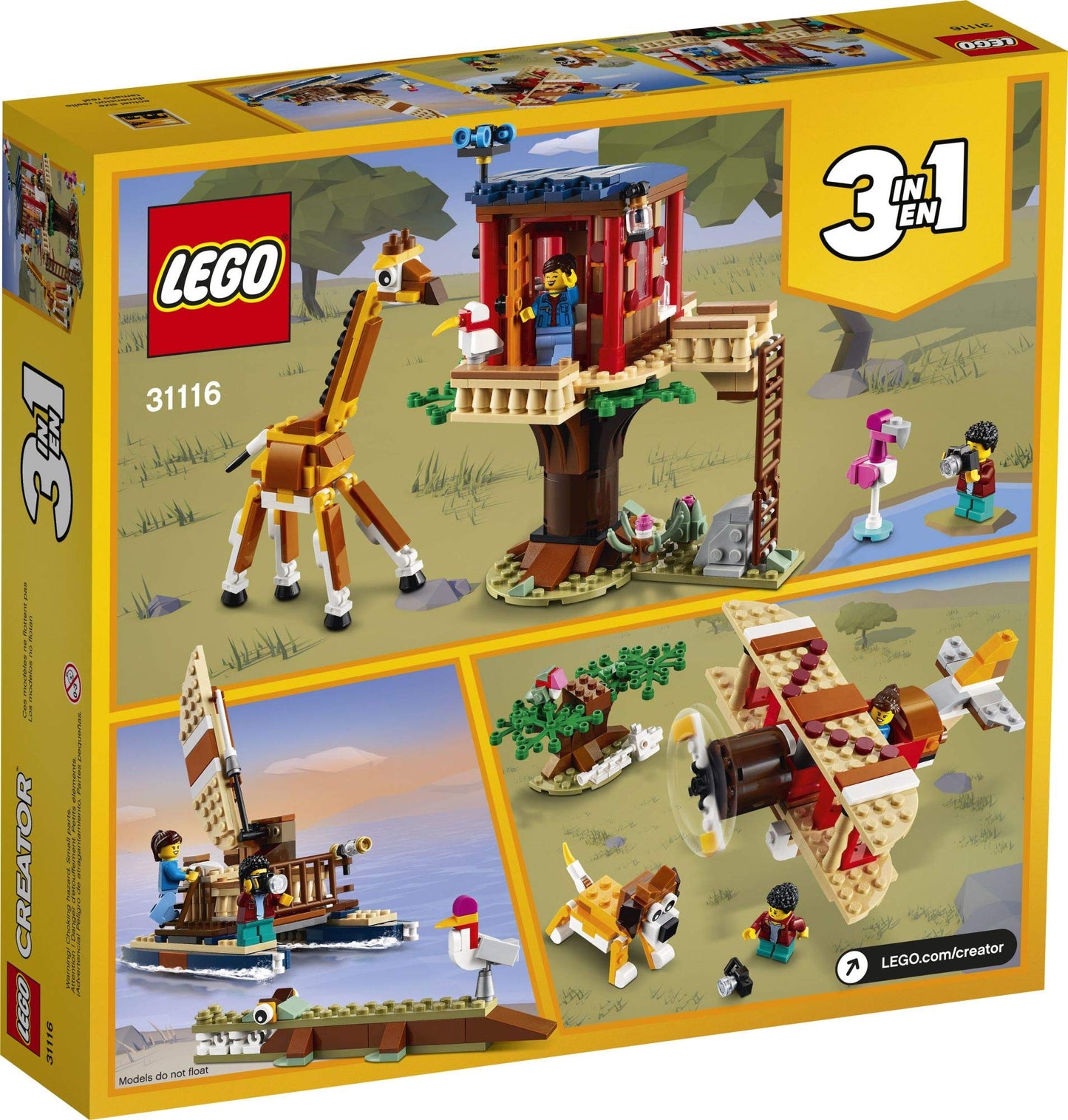 LEGO Creator 3in1 Safari Wildlife Tree House 31116 – 3-in-1 Building Kit