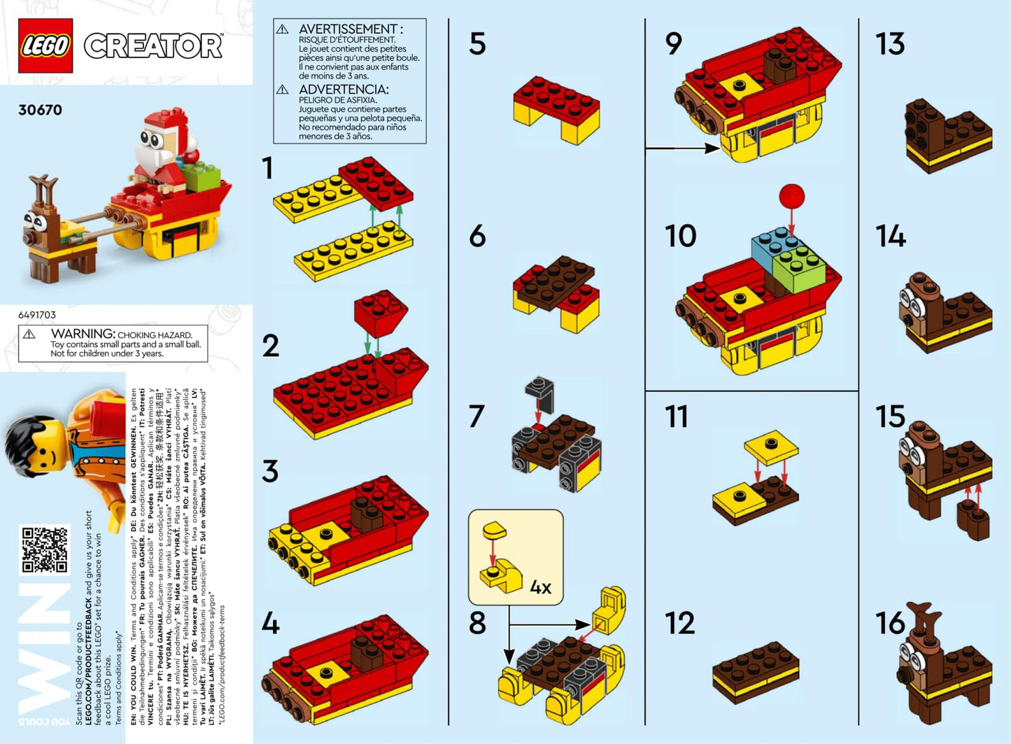 LEGO Creator Santa's Sleigh Ride Polybag 30670 – Tiny Santa Figure for Holiday LEGO Play