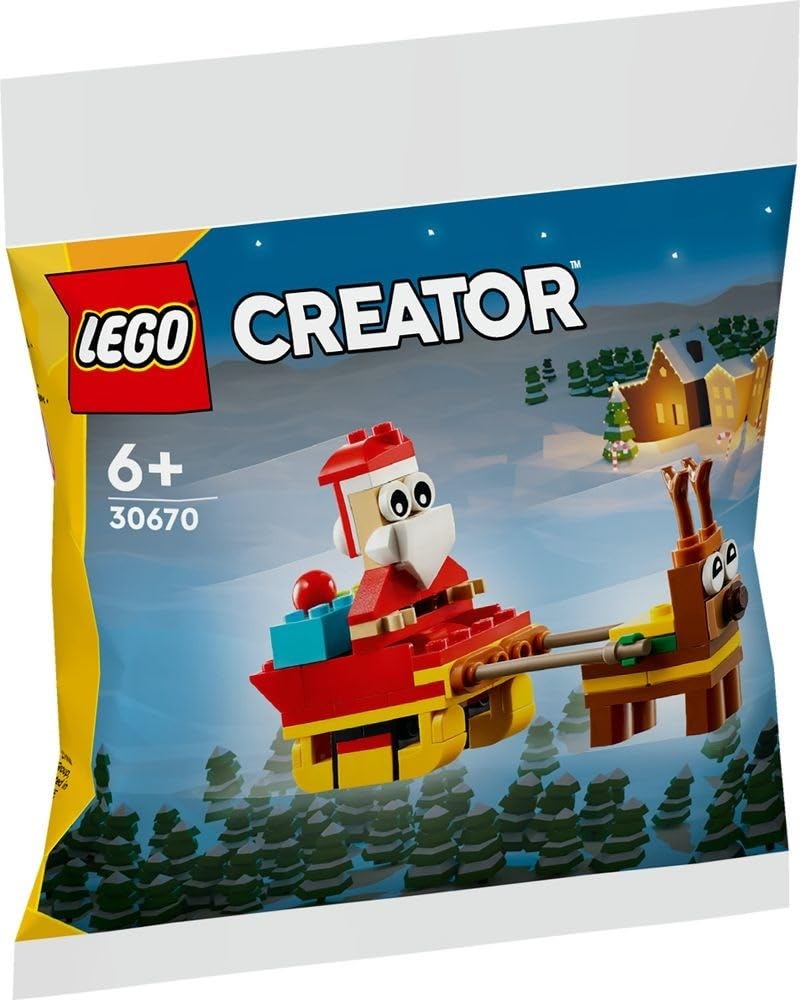 LEGO Creator Santa's Sleigh Ride Polybag 30670 – Tiny Santa Figure for Holiday LEGO Play