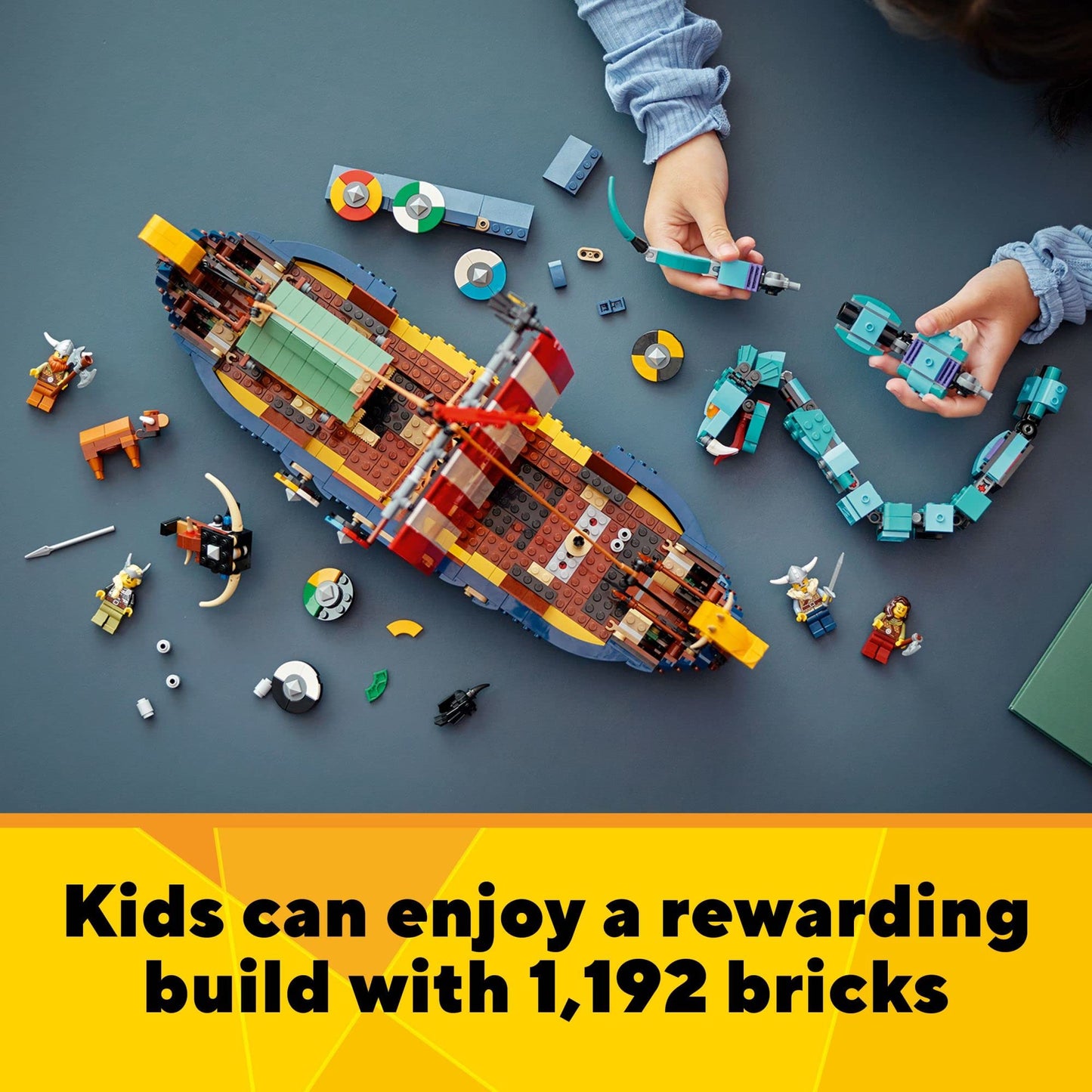 LEGO Creator 3in1 Viking Ship & Midgard Serpent 31132 | 3-in-1 Building Set for Kids