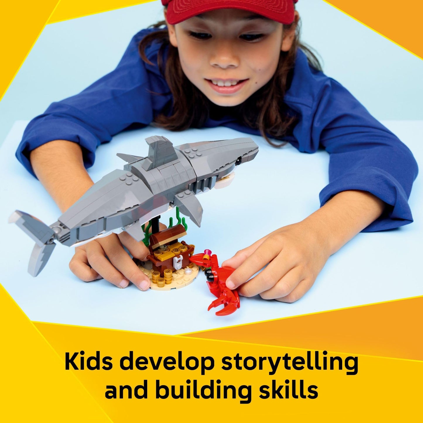 LEGO Creator 3-in-1 Fierce Shark with Treasure Chest (31381) – Build 3 Sea Creatures | Ages 8+