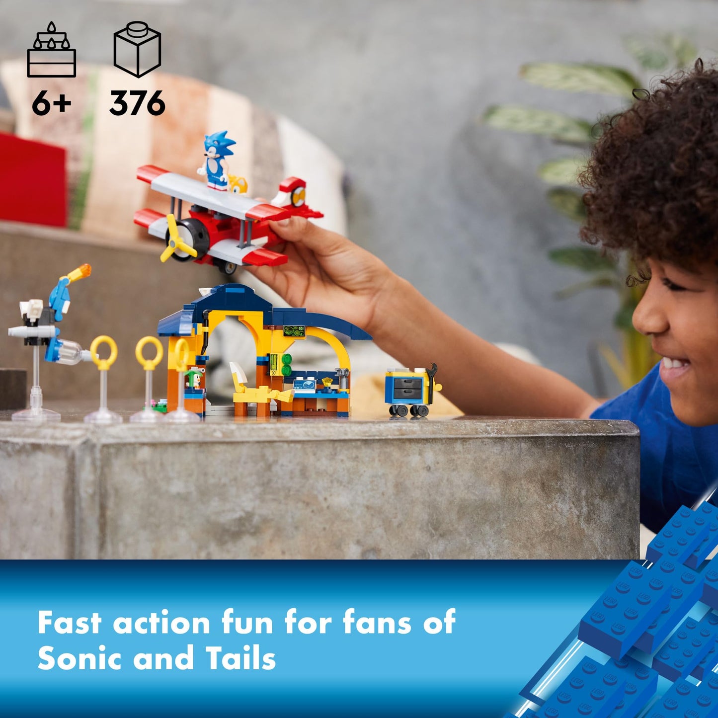 LEGO Sonic the Hedgehog: Tails' Workshop and Tornado Plane 76991 - 376-Piece Playset for Ages 6+