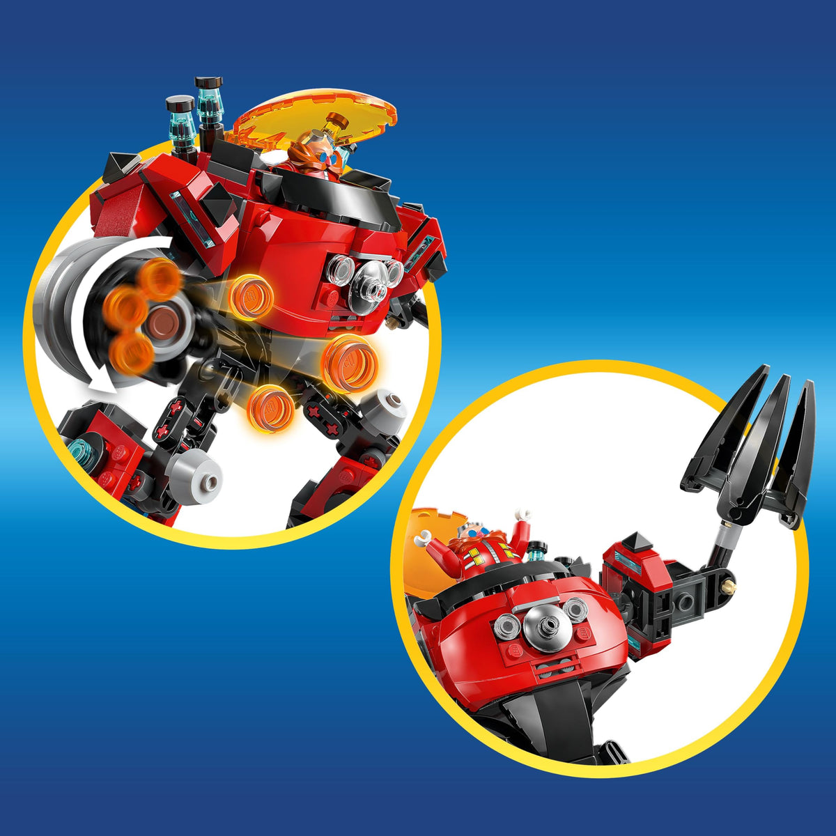 LEGO Sonic the Hedgehog Knuckles vs. Dr. Eggman Egg Crusher Mech (77005) – 350-Piece Building Toy with 2 Minifigures