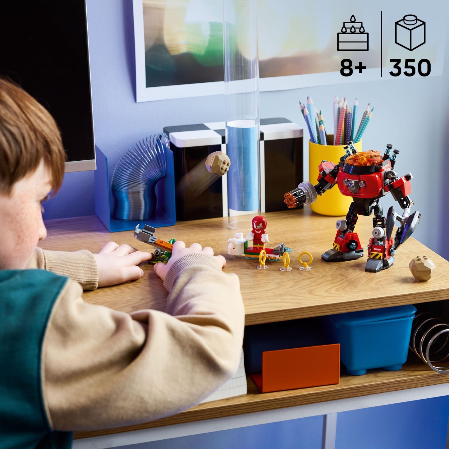 LEGO Sonic the Hedgehog Knuckles vs. Dr. Eggman Egg Crusher Mech (77005) – 350-Piece Building Toy with 2 Minifigures