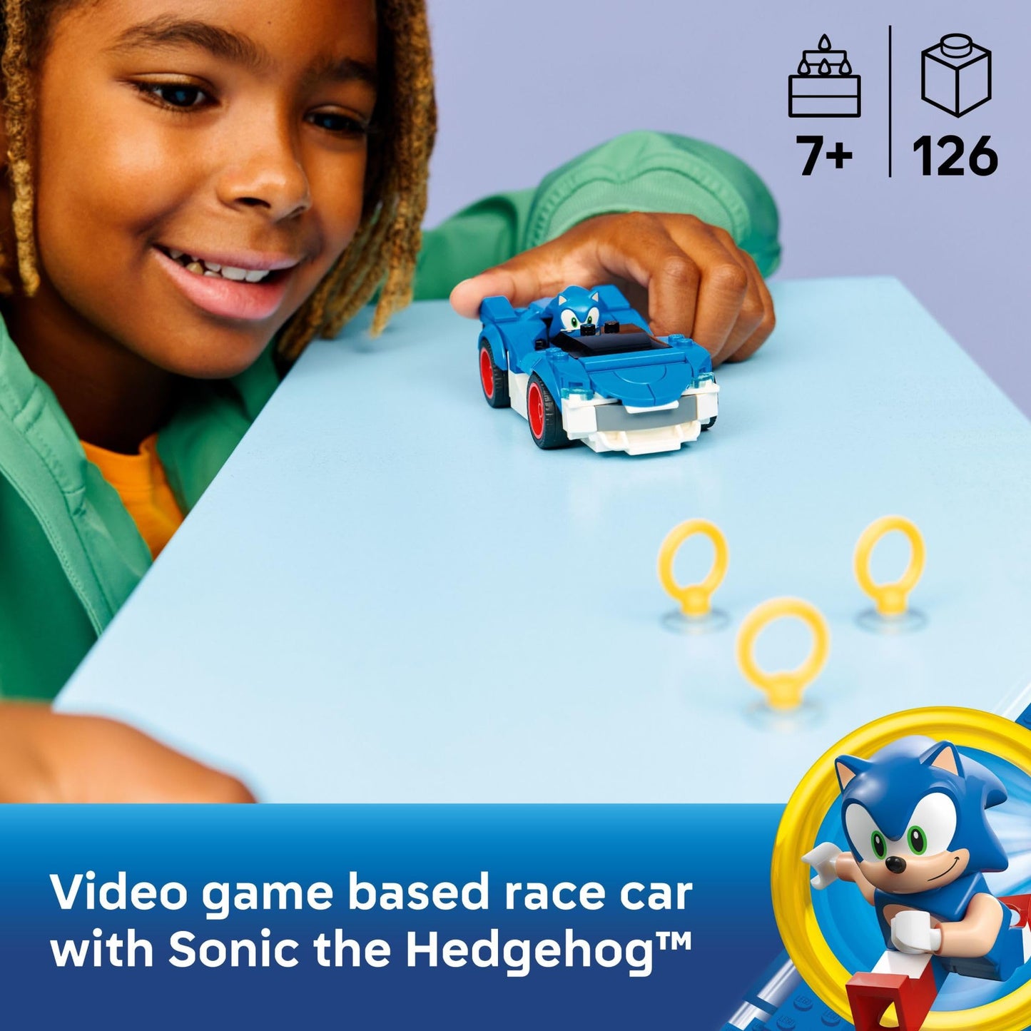 LEGO Sonic the Hedgehog Speedster Lightning Race Car (77117) | Build & Play Set