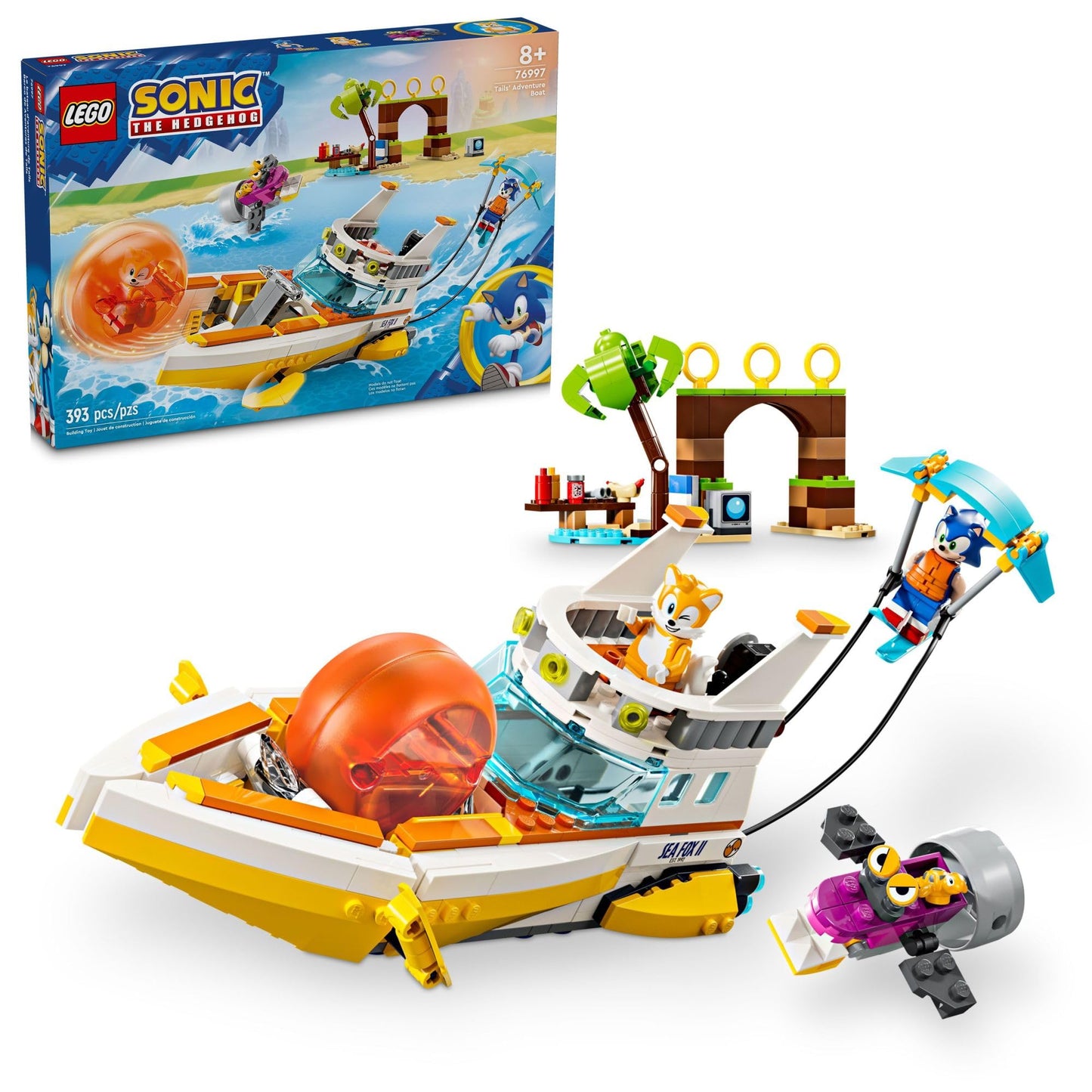 LEGO Sonic The Hedgehog: Tails’ Adventure Boat — Interactive Build & Play Set (76997)