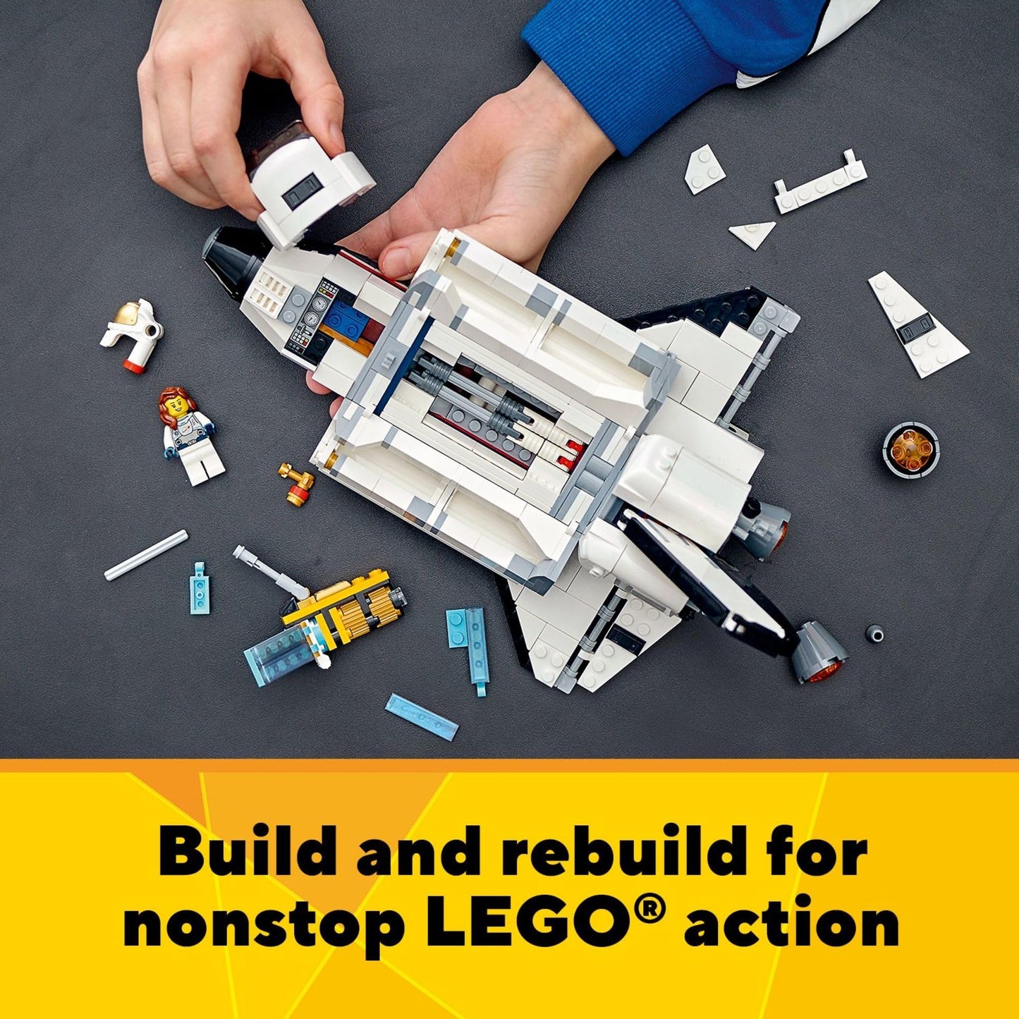 LEGO Creator 3in1 Space Shuttle Adventure 31117 – 486 Pieces, 3 Build Modes