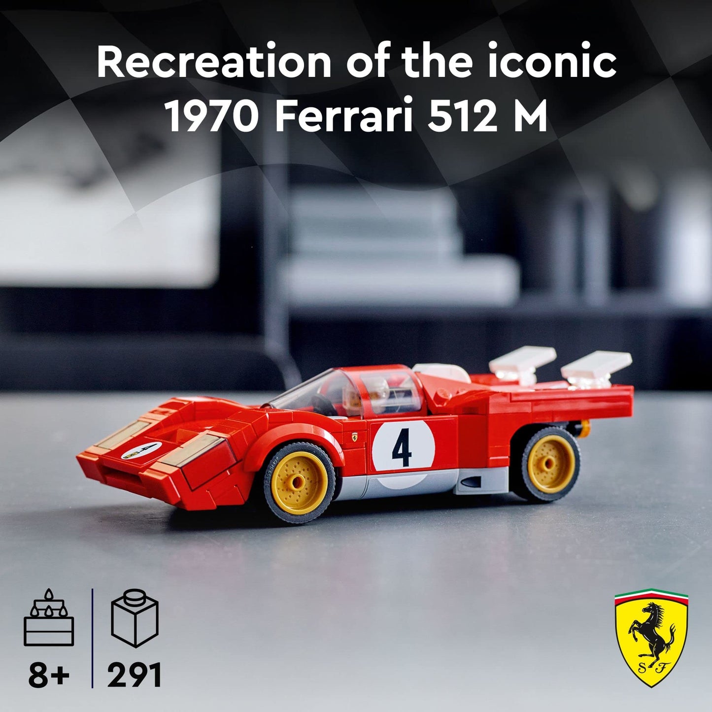 LEGO Speed Champions 1970 Ferrari 512 M (76906) Building Set – Collectible Race Car Toy