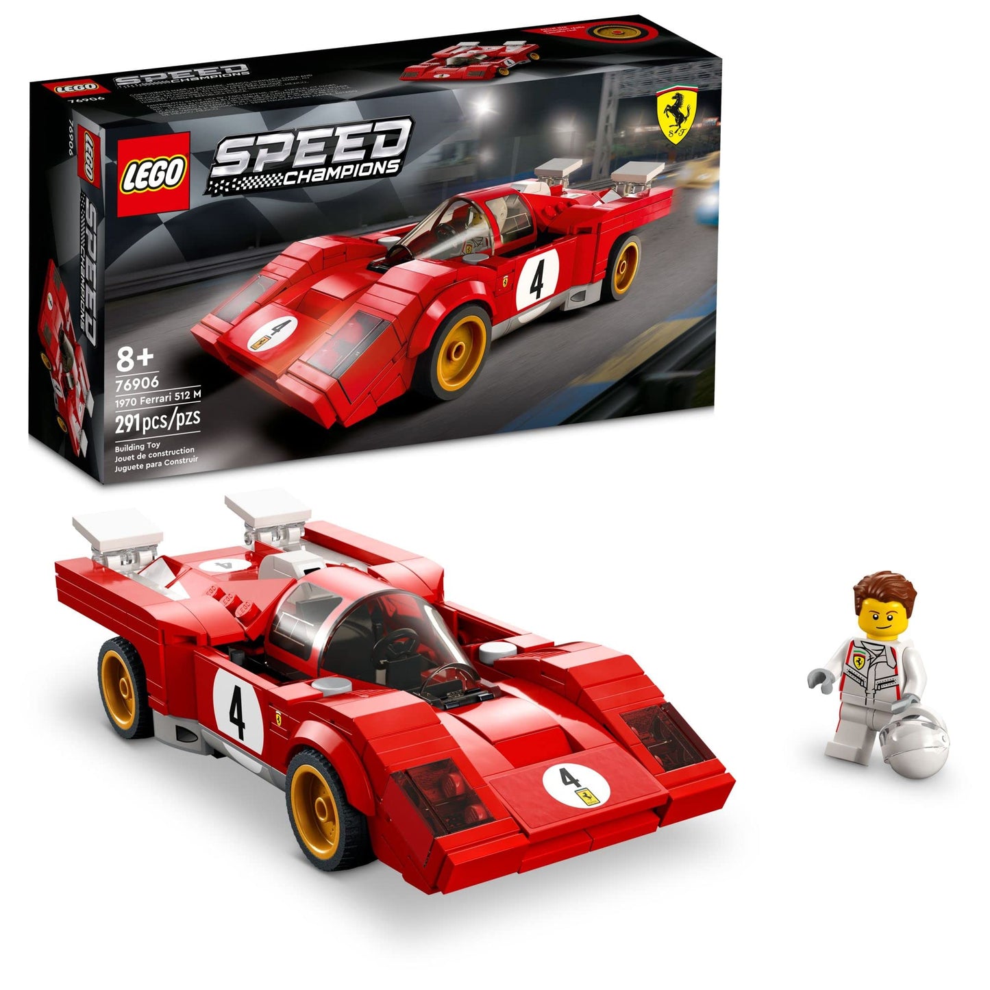 LEGO Speed Champions 1970 Ferrari 512 M (76906) Building Set – Collectible Race Car Toy