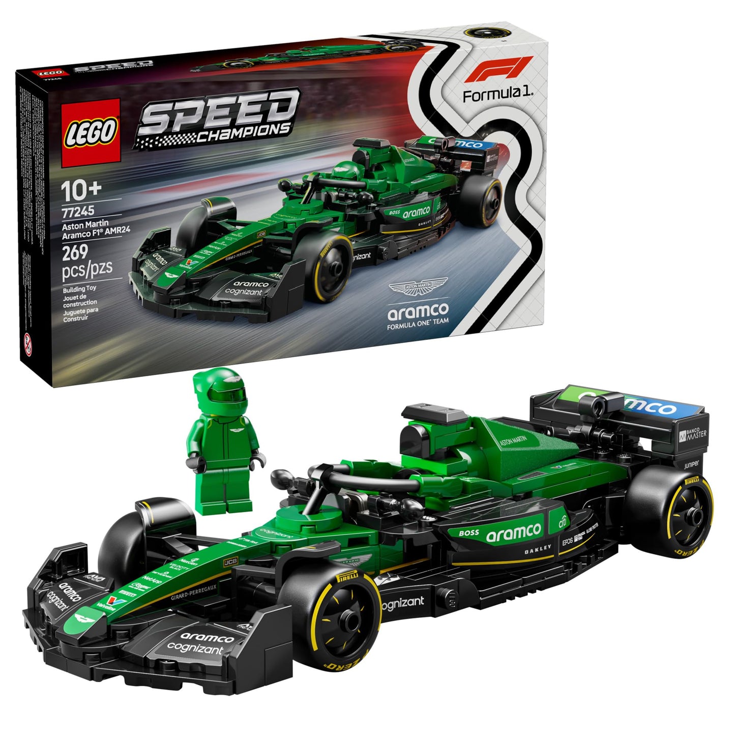 LEGO Speed Champions Aston Martin Aramco F1 AMR24 Race Car 77245 | Building Set for Ages 10+